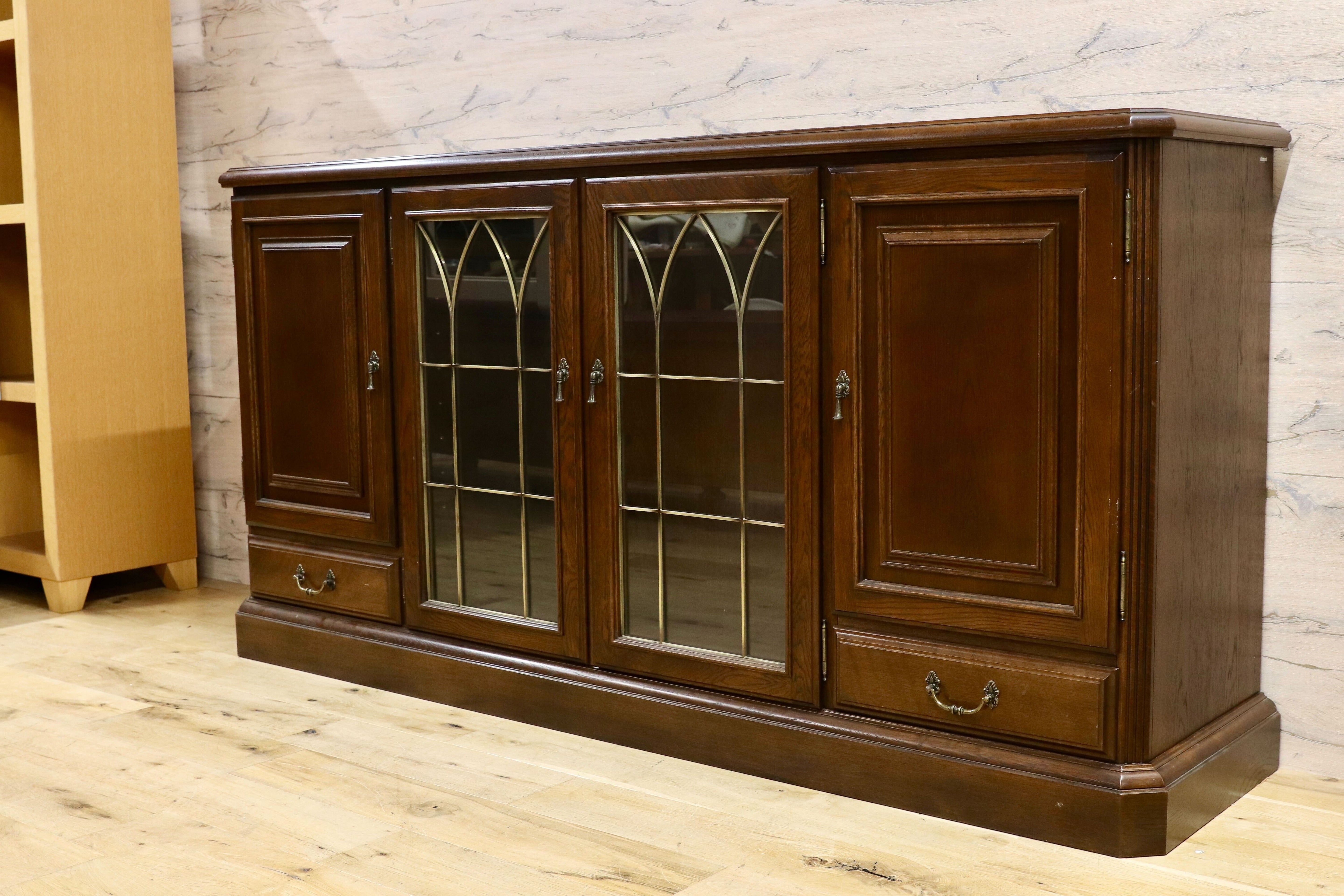 GMHK353○domani / ドマーニ クイーンズライフ サイドボード リビングボード カリモク最高峰 クラシック オーク ブラウン 定価71.5万