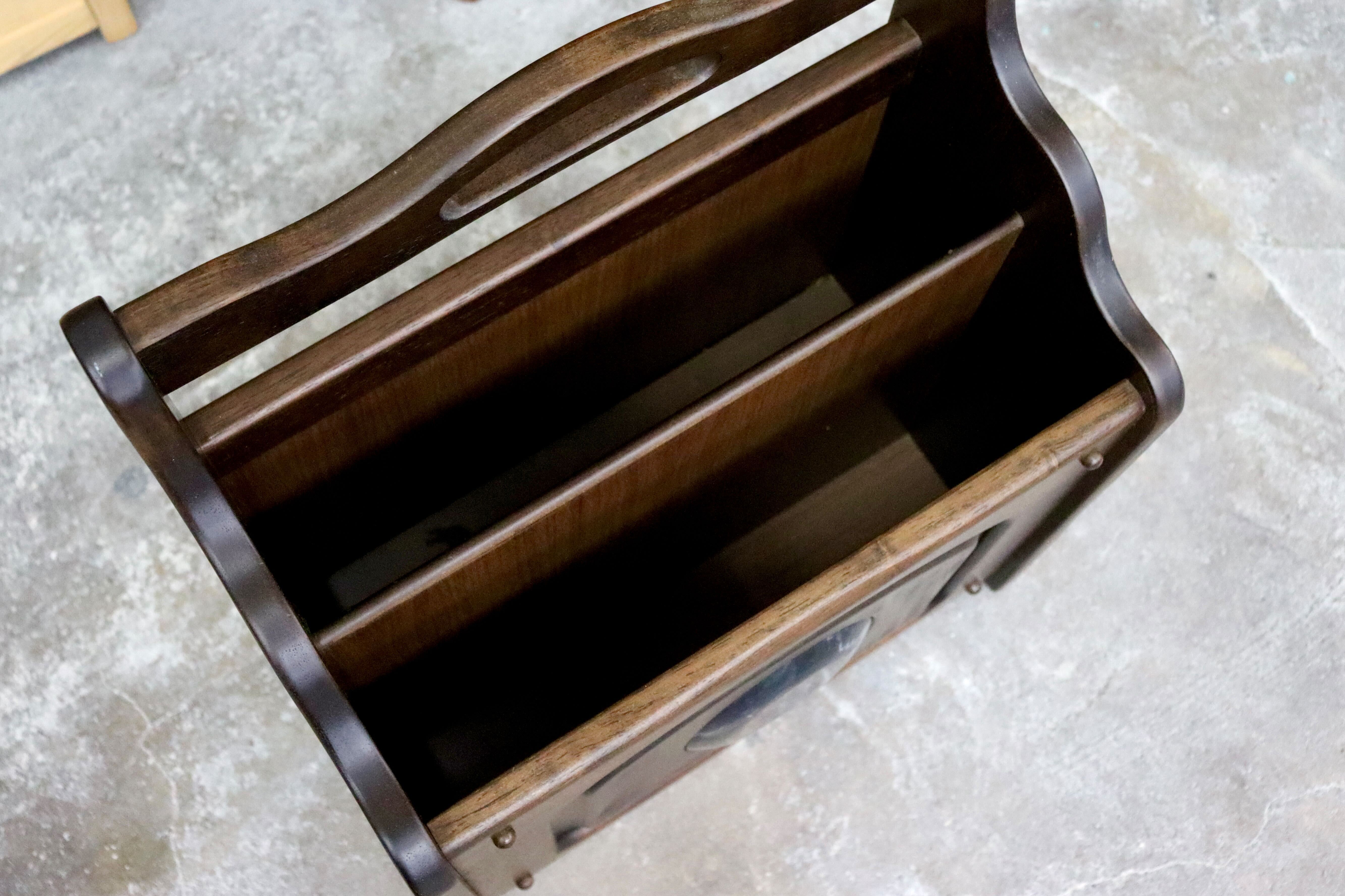 GMIH88○karimoku / カリモク マガジンラック ブックスタンド 木製 ブラウン 国産家具 アンティーク調 レトロ