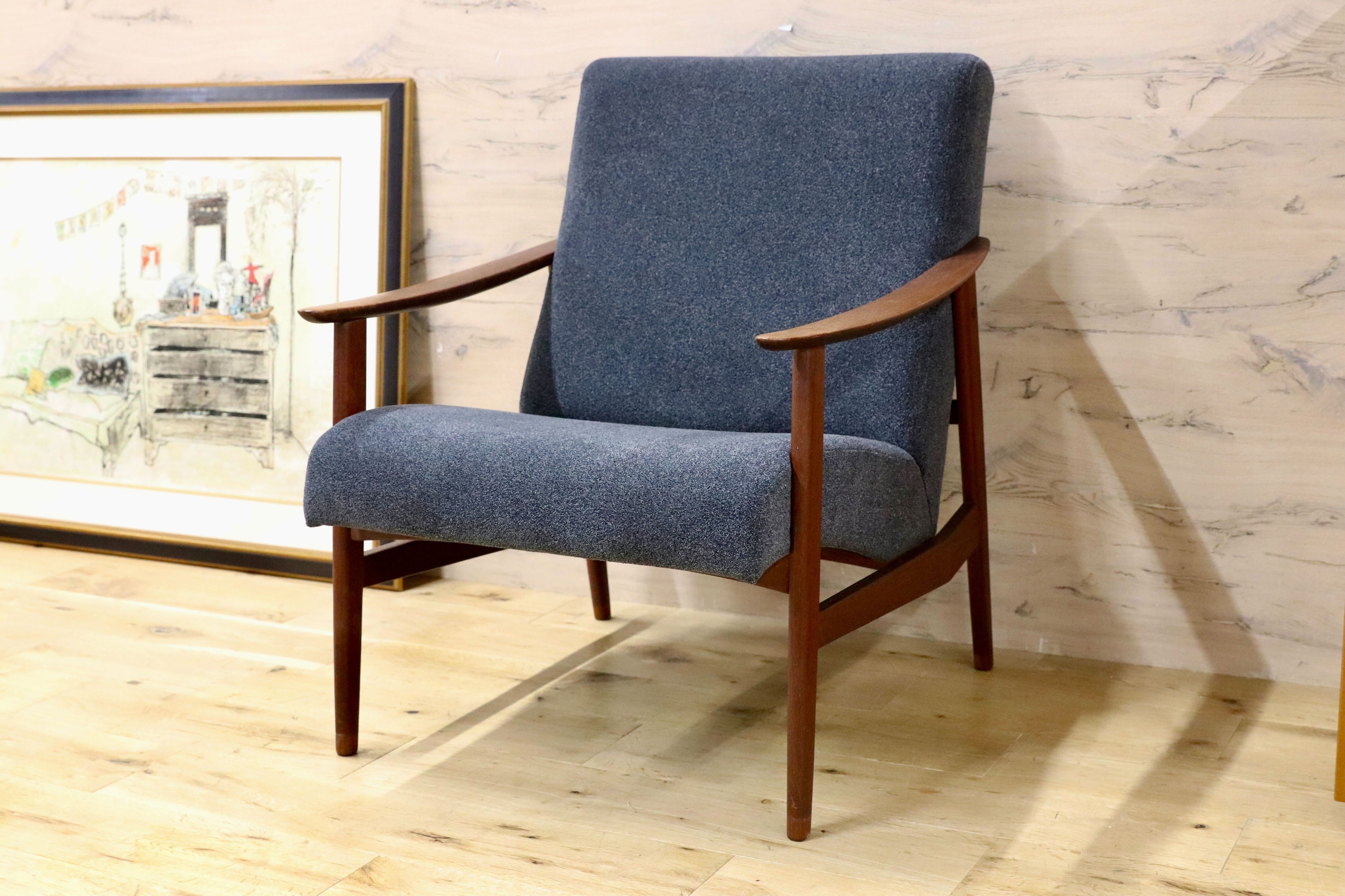 GMFK822A○北欧スタイル ヴィンテージ イージーチェア アームソファ チーク材 60年代 検)天童木工 デンマーク ゲタマ フィンユール