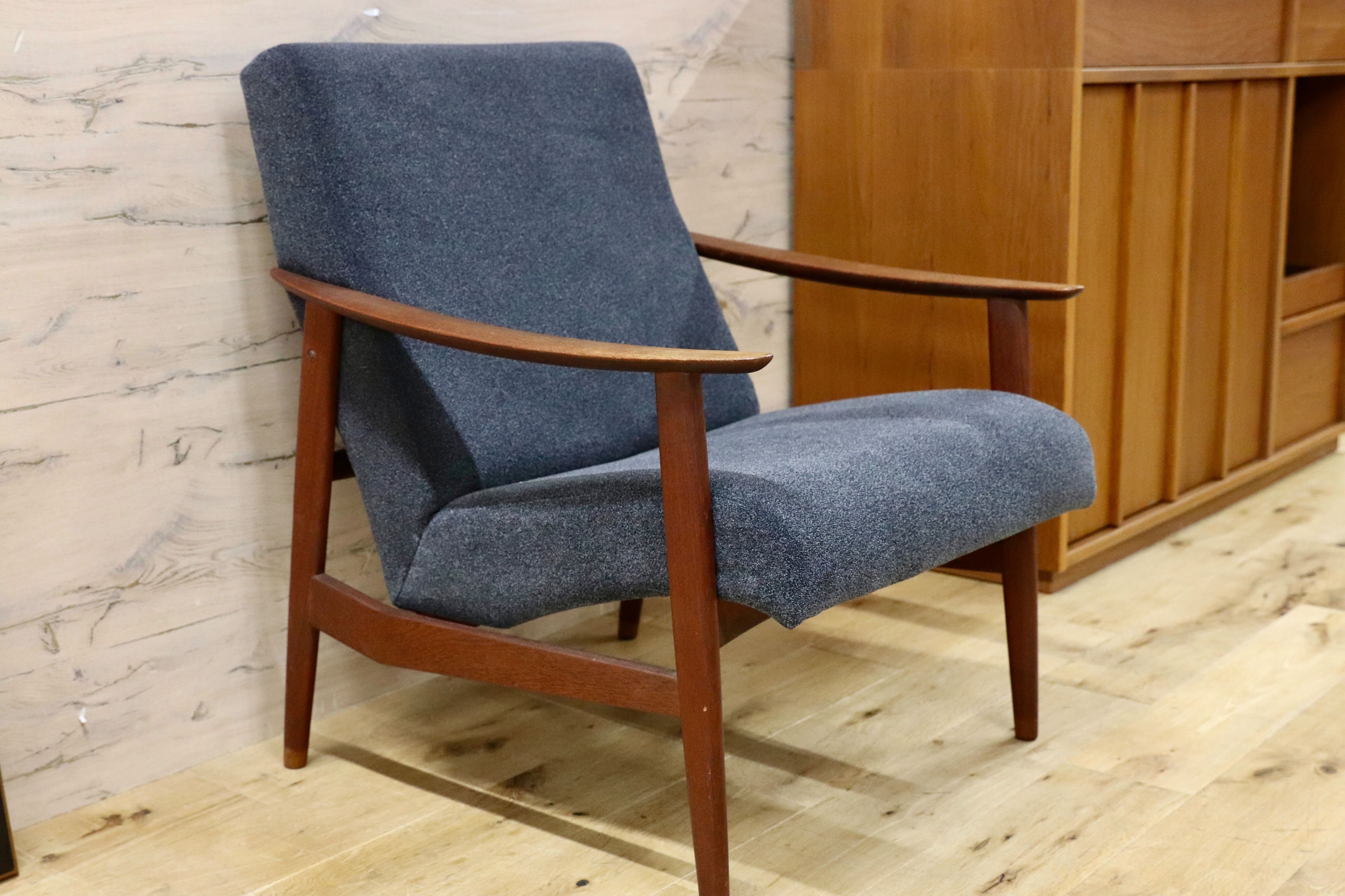 GMFK822A○北欧スタイル ヴィンテージ イージーチェア アームソファ チーク材 60年代 検)天童木工 デンマーク ゲタマ フィンユール