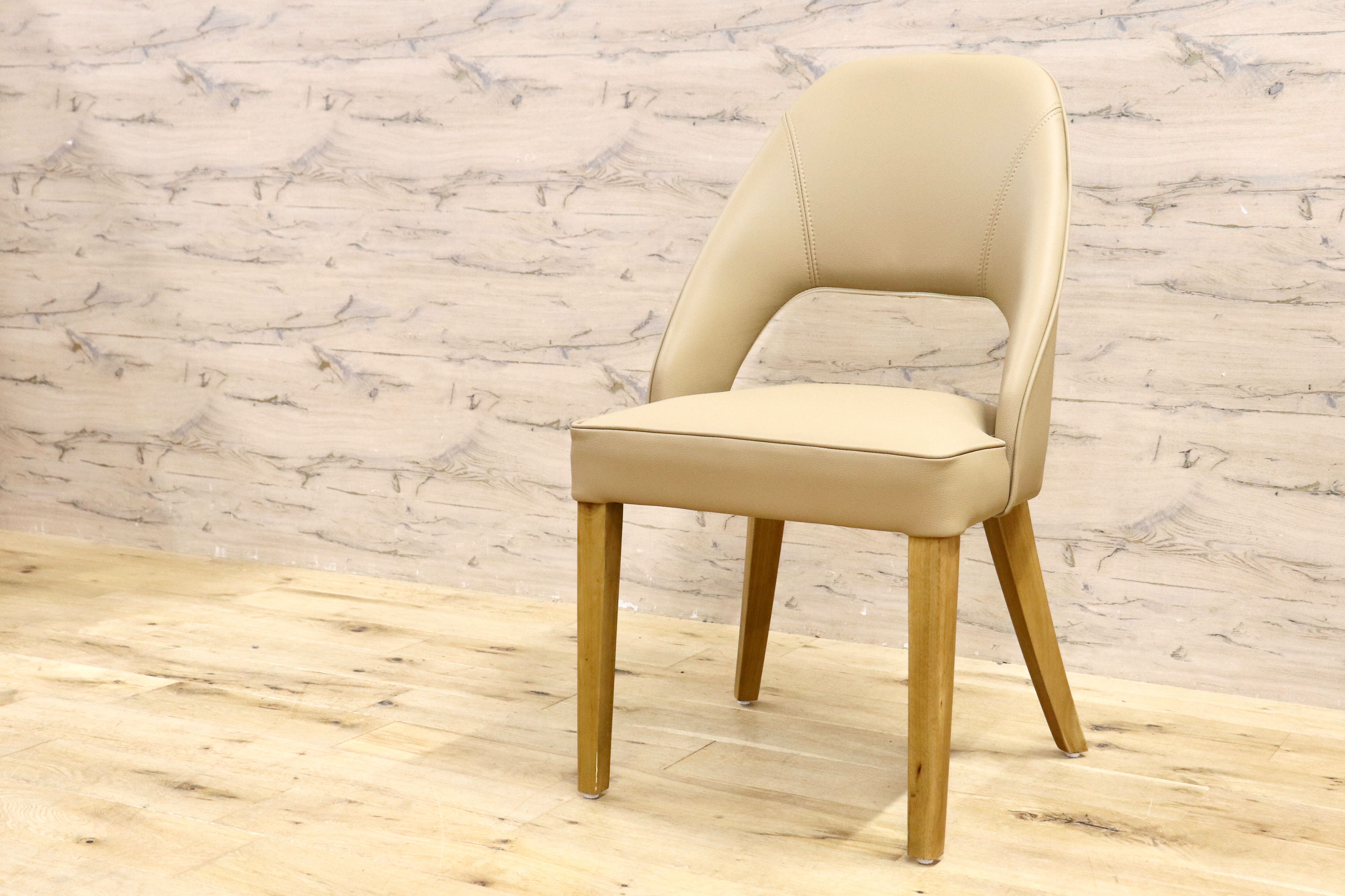 GMIS334C○モダン ダイニングチェア アームレスチェア デスクチェア 椅子 食卓椅子 レザー ナチュラル インテリア