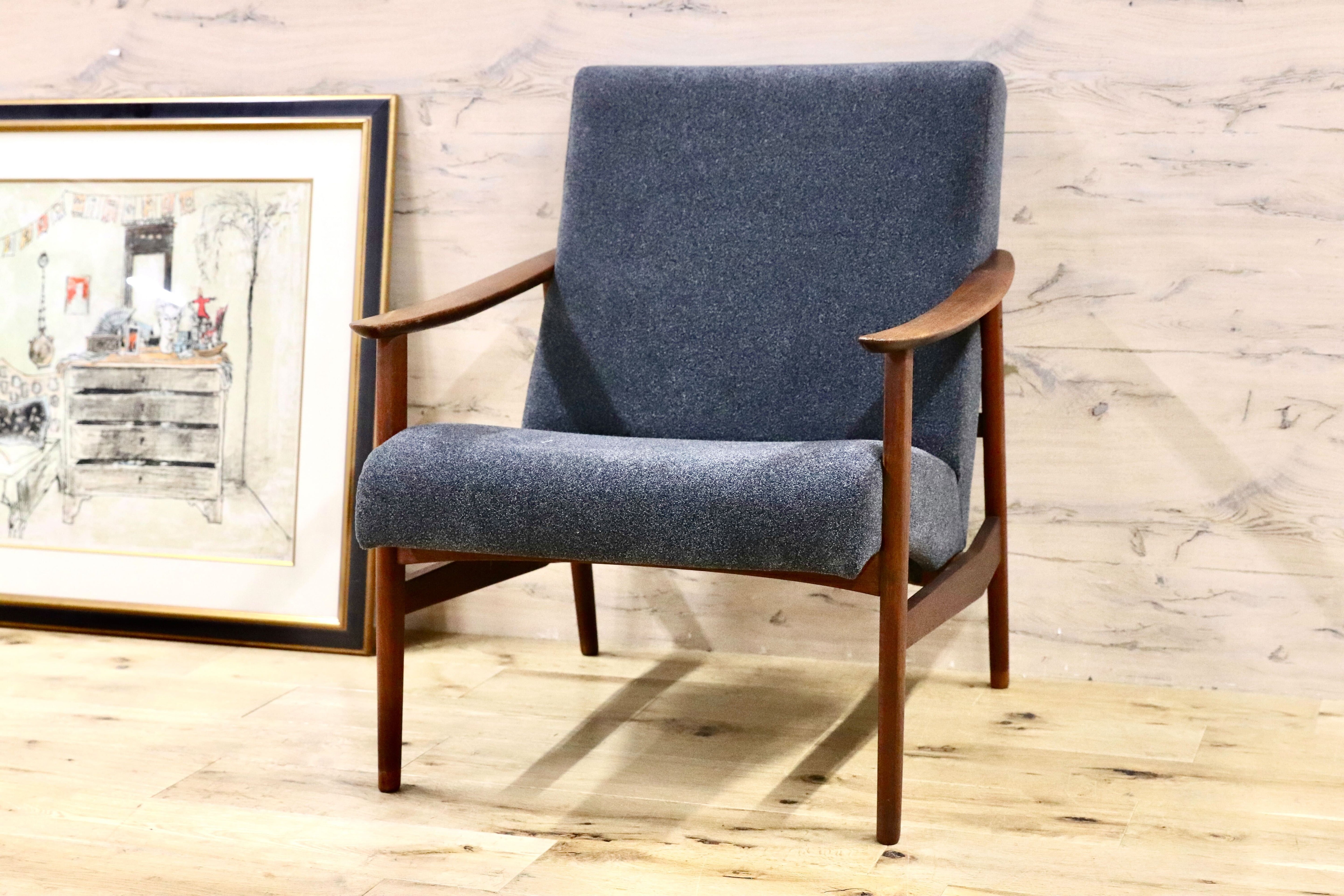 GMFK822B○北欧スタイル ヴィンテージ イージーチェア アームソファ チーク材 60年代 検)天童木工 デンマーク ゲタマ フィンユール