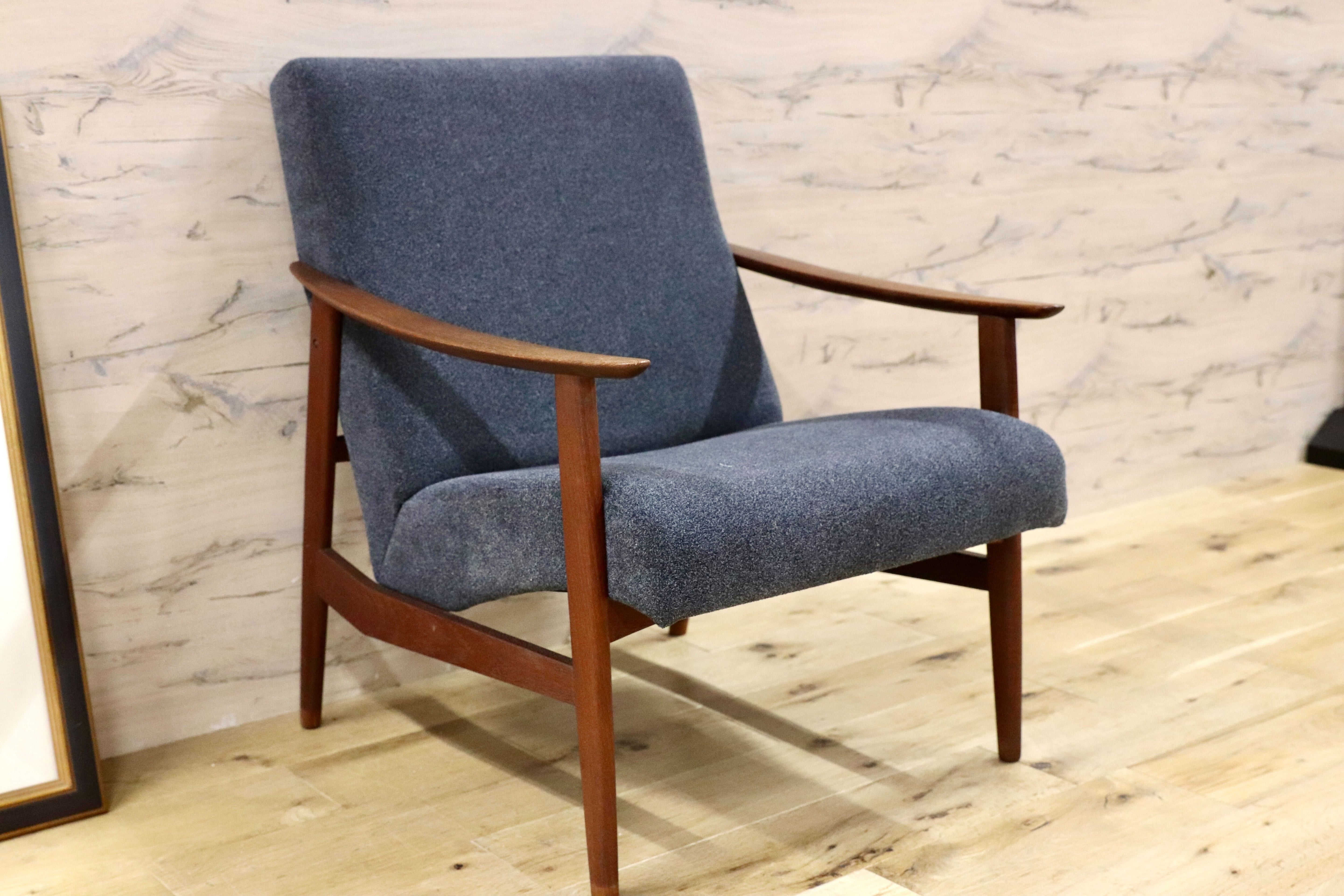 GMFK822B○北欧スタイル ヴィンテージ イージーチェア アームソファ チーク材 60年代 検)天童木工 デンマーク ゲタマ フィンユール