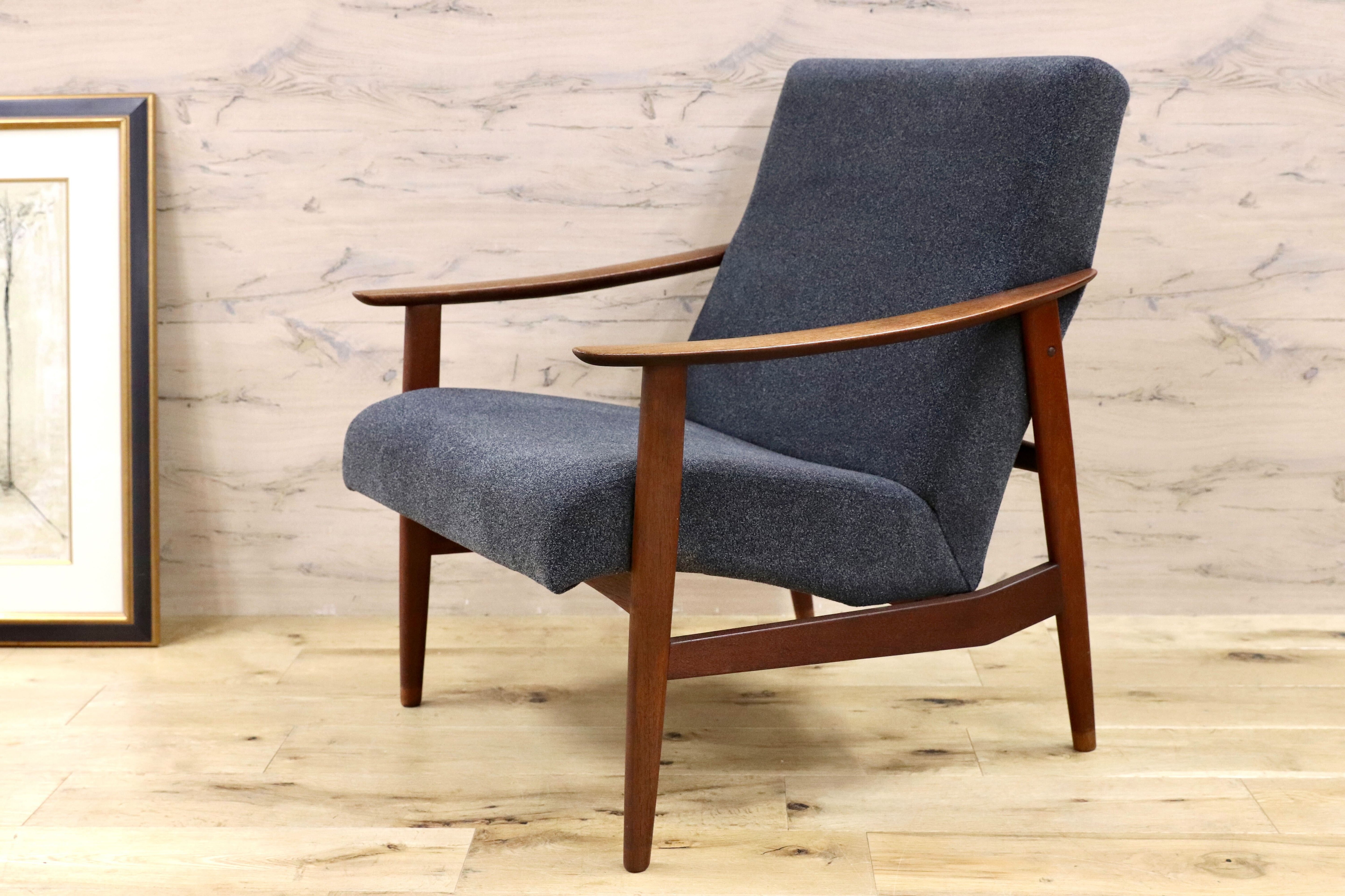 GMFK822B○北欧スタイル ヴィンテージ イージーチェア アームソファ チーク材 60年代 検)天童木工 デンマーク ゲタマ フィンユール