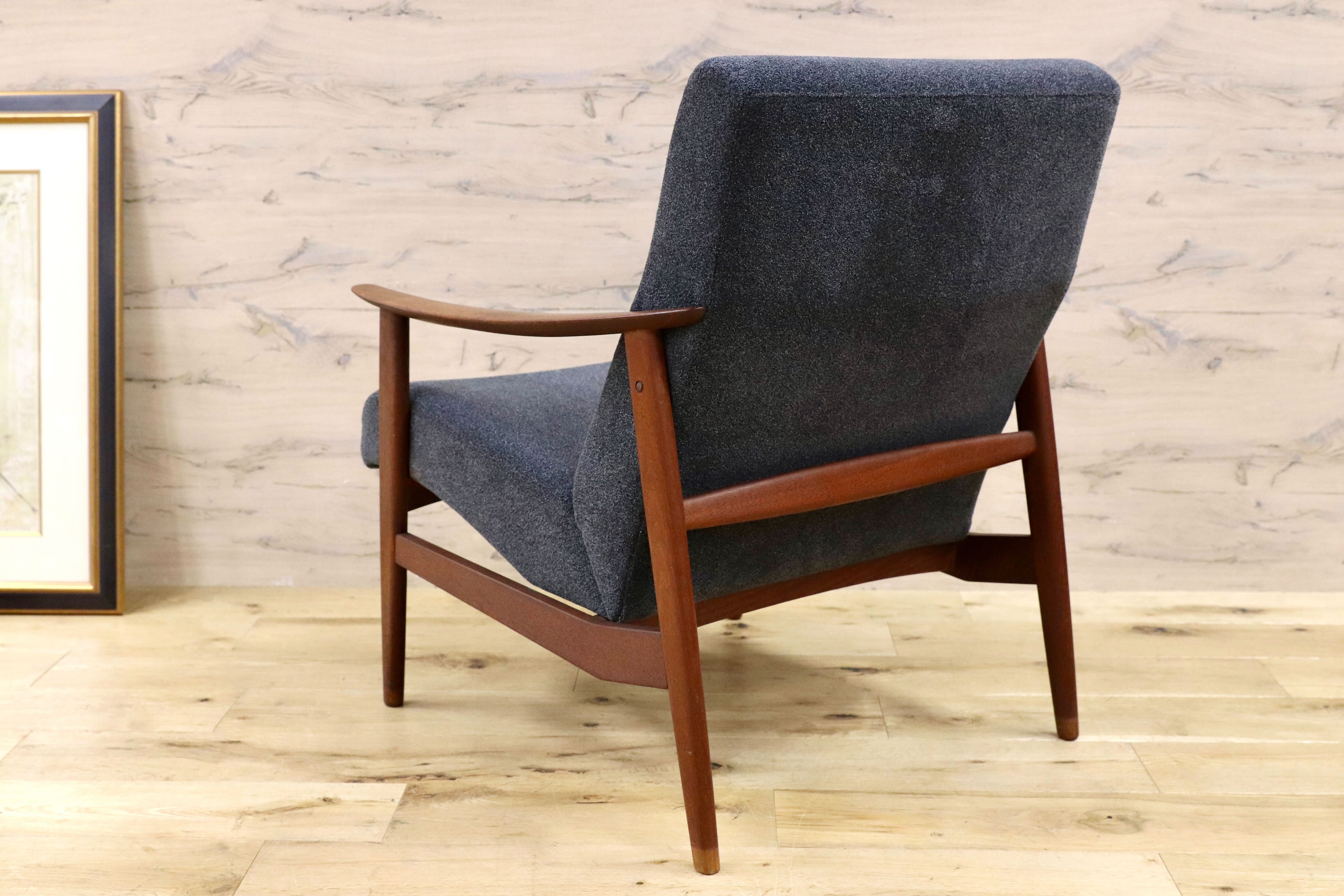 GMFK822B○北欧スタイル ヴィンテージ イージーチェア アームソファ チーク材 60年代 検)天童木工 デンマーク ゲタマ フィンユール