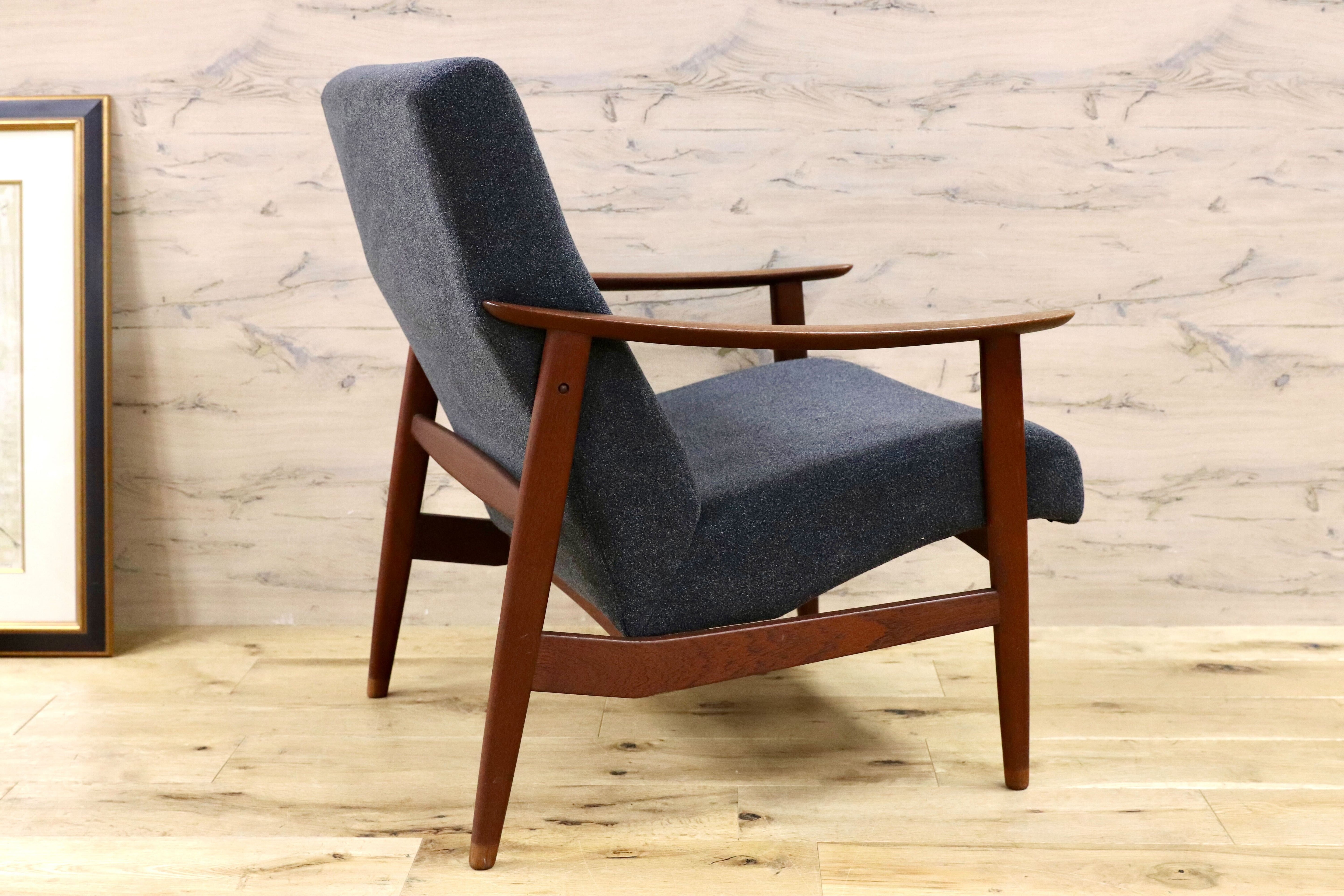 GMFK822B○北欧スタイル ヴィンテージ イージーチェア アームソファ チーク材 60年代 検)天童木工 デンマーク ゲタマ フィンユール