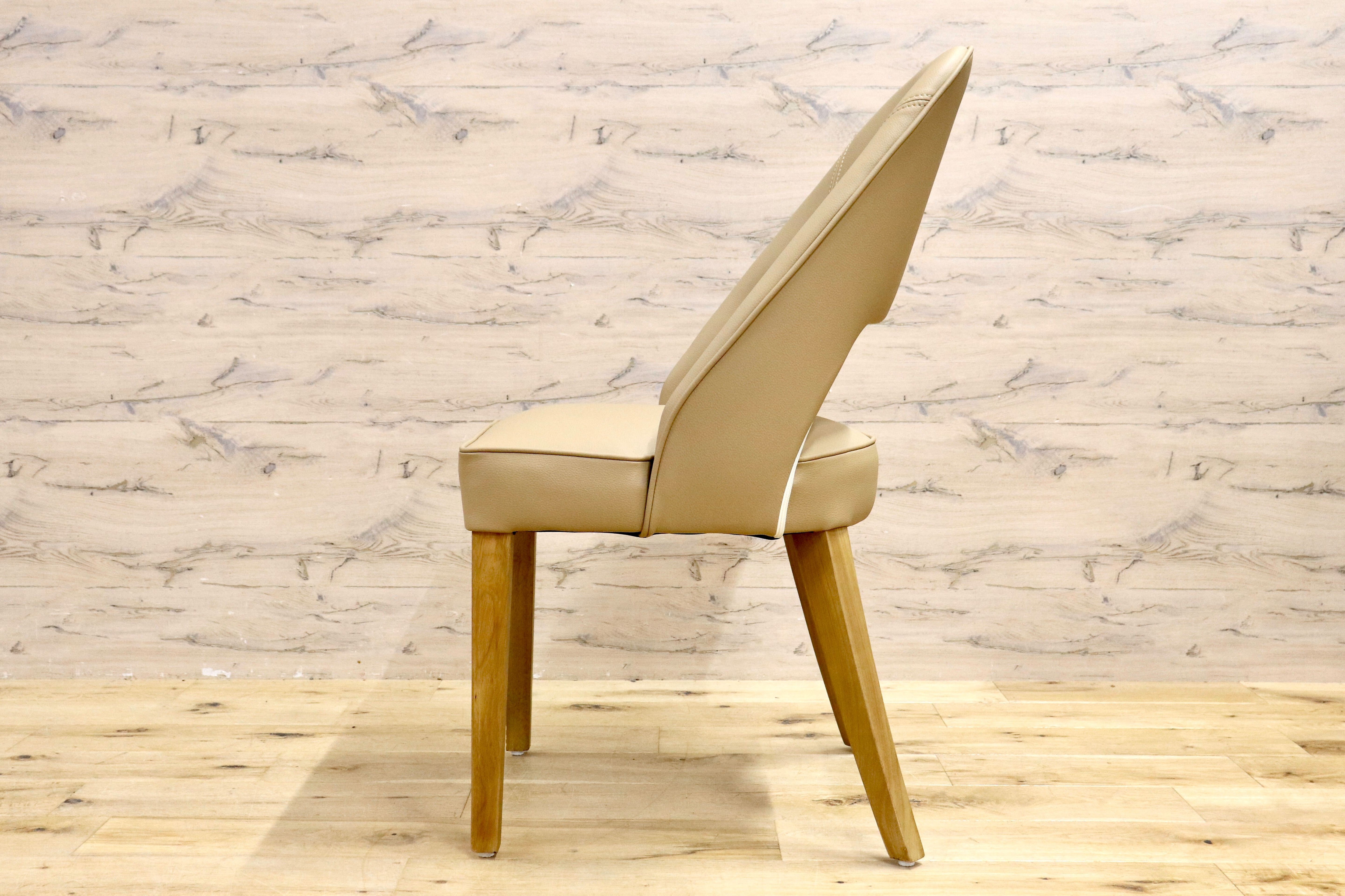 GMIS334C○モダン ダイニングチェア アームレスチェア デスクチェア 椅子 食卓椅子 レザー ナチュラル インテリア