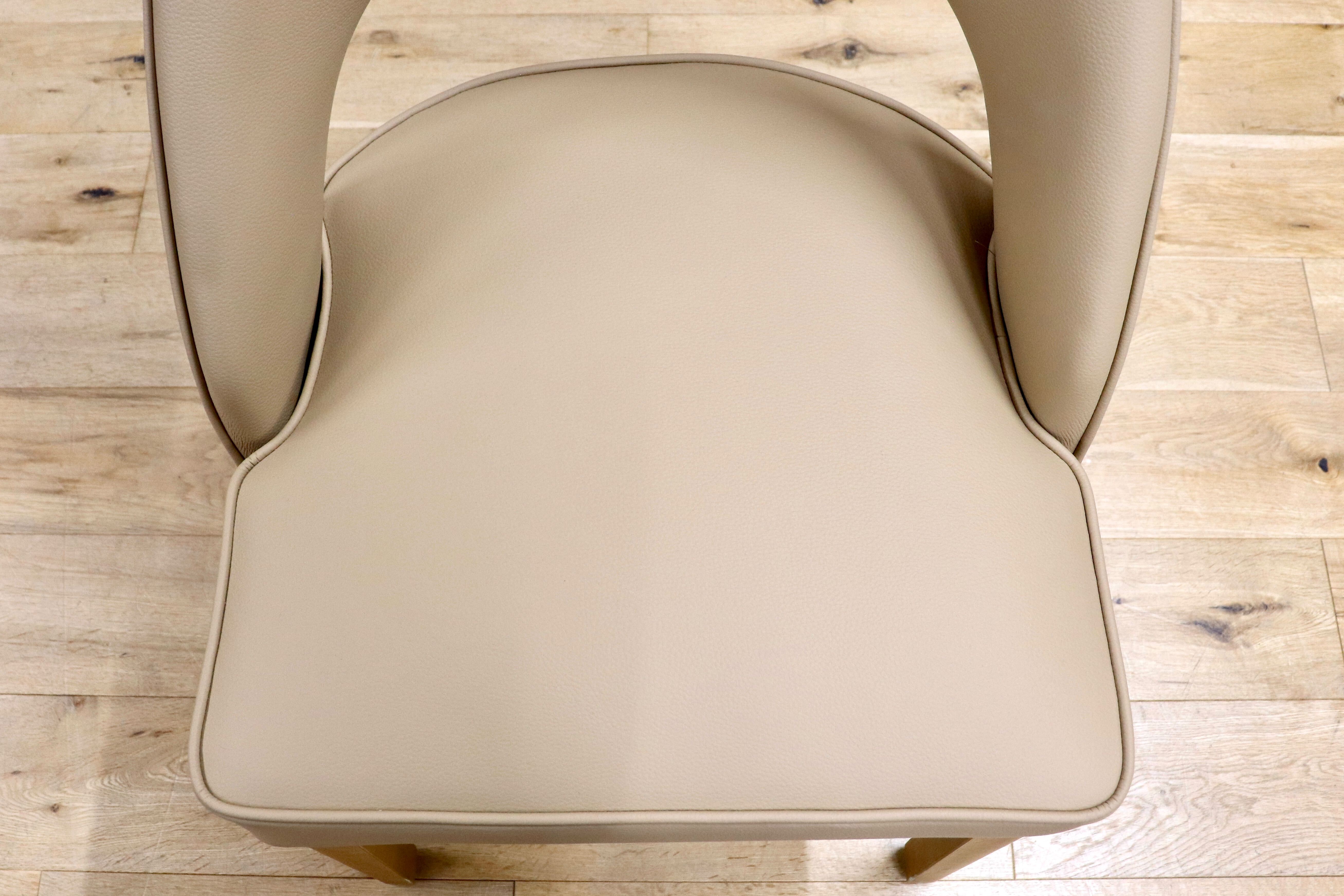 GMIS334C○モダン ダイニングチェア アームレスチェア デスクチェア 椅子 食卓椅子 レザー ナチュラル インテリア