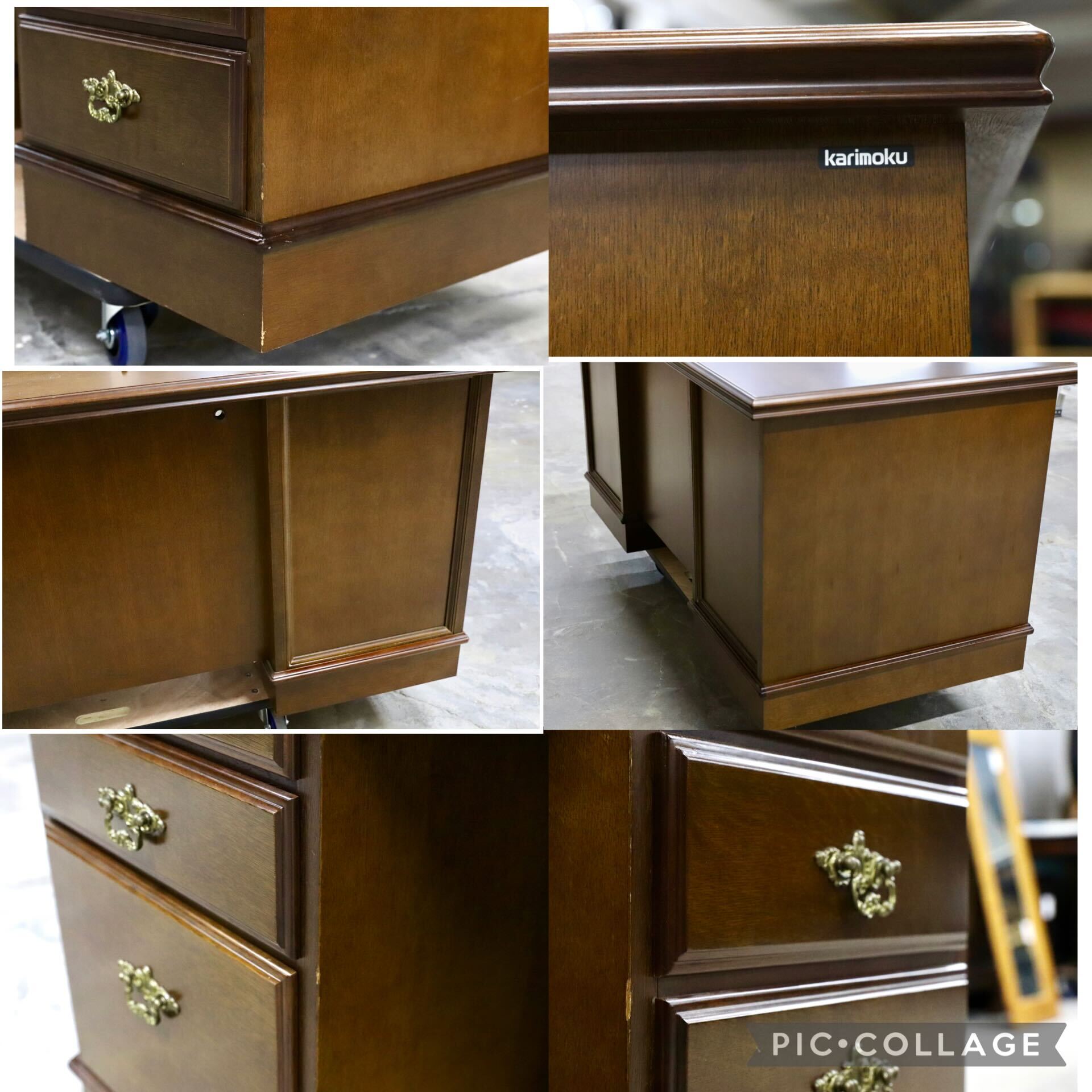 GMIK636○karimoku / カリモク コロニアル 学習机 書斎机 両袖机 カントリー レトロ クラシック 国産家具 アンティーク調 作業台