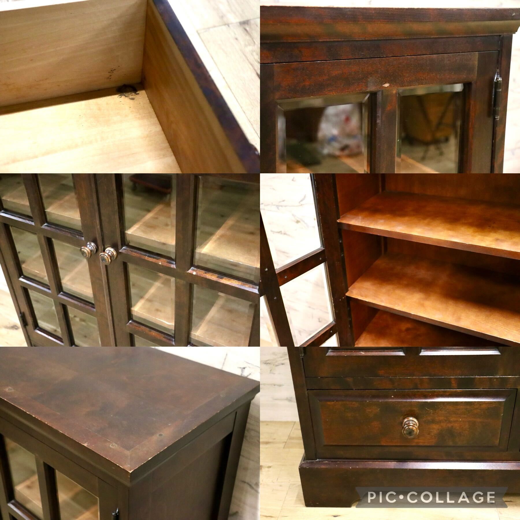 GMGN186B○北海道民芸家具 本棚 書棚 本箱 キャビネット 飾り棚 樺無垢材 飛騨産業 和家具 和モダン レトロ 古民家 旅館 書斎 棚