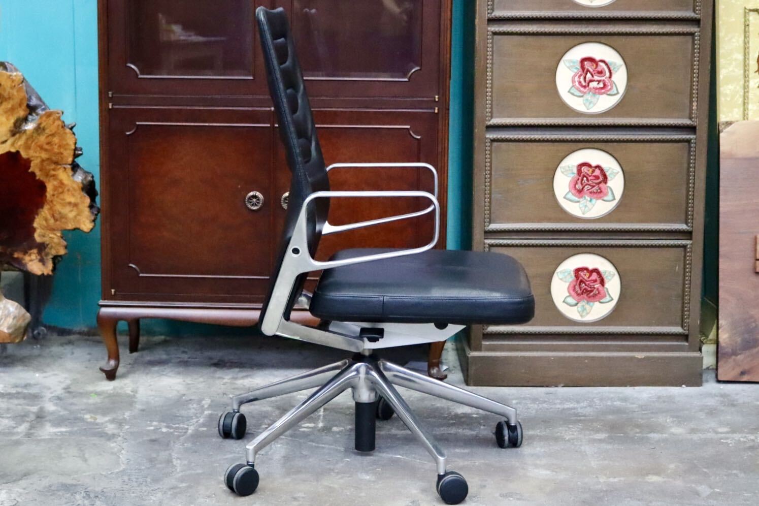 GMJK349○vitra / ヴィトラ AC4 アームチェア ワークチェア オフィスチェア 肘付 リクライニング 本革 アントニオ・チッテリオ スイス家具