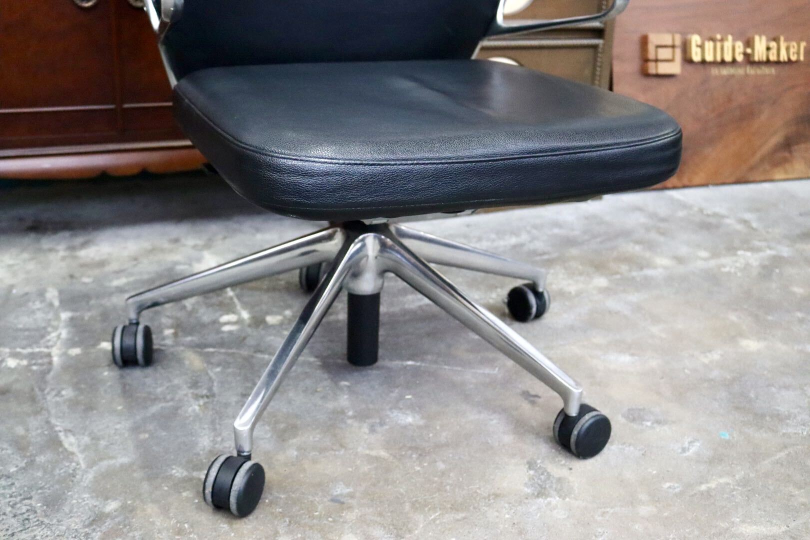 GMJK349○vitra / ヴィトラ AC4 アームチェア ワークチェア オフィスチェア 肘付 リクライニング 本革 アントニオ・チッテリオ スイス家具