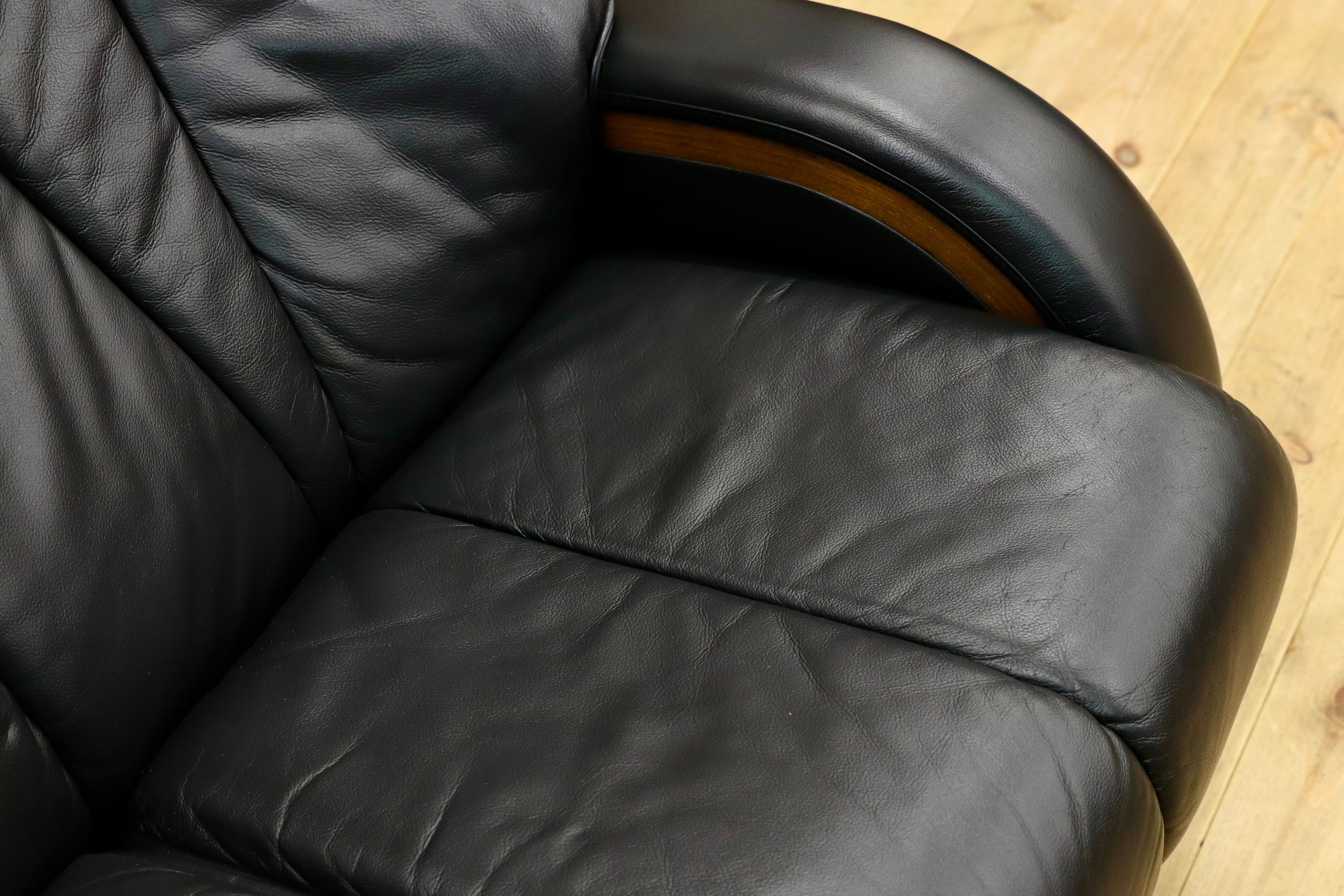 GMIK134○冨士ファニチア / FUJI FURNITURE 3人掛けソファ トリプルソファ 本革 レザー 国産家具 和モダン レトロ 長椅子