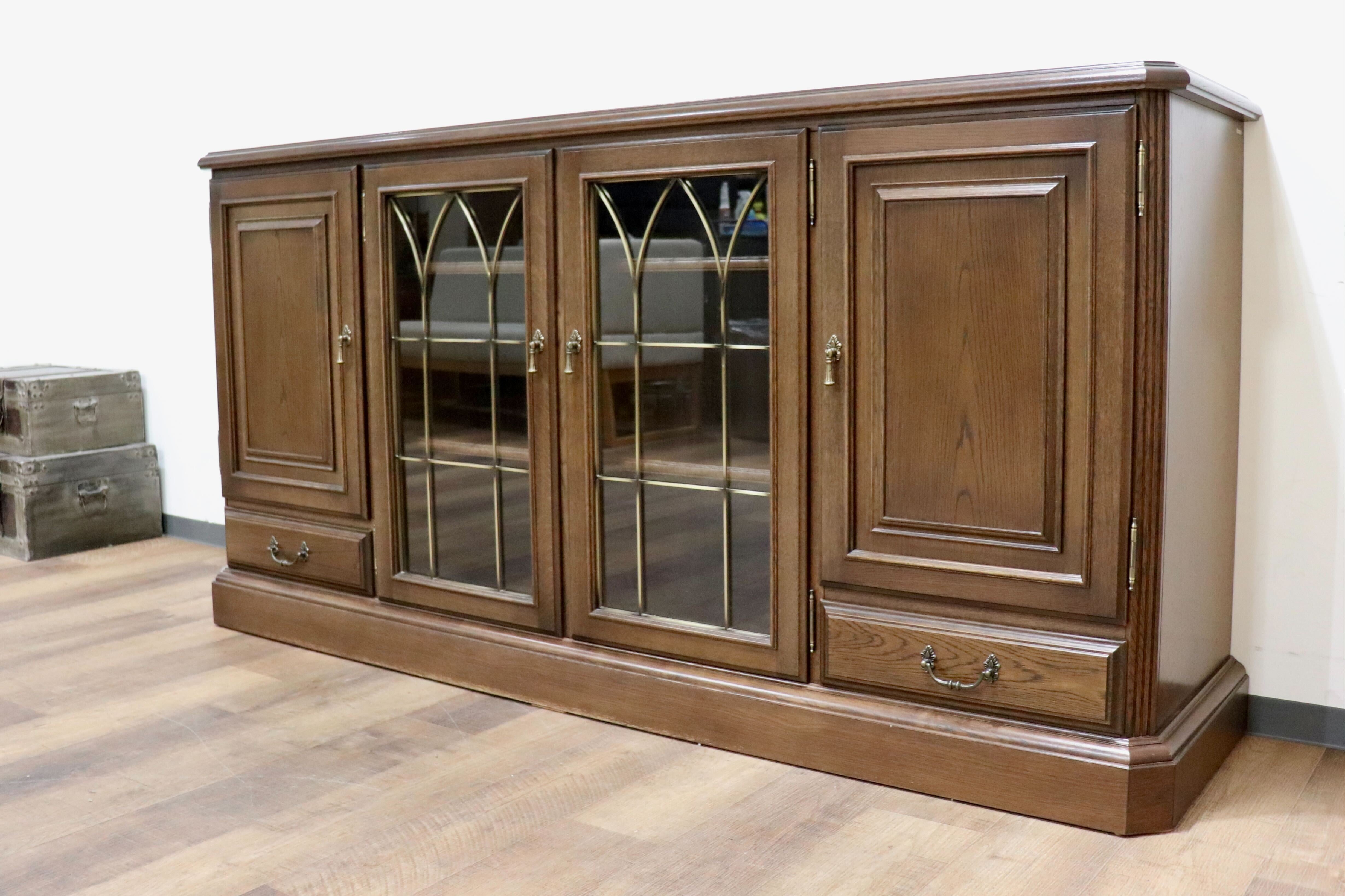 GMHH514○domani / ドマーニ クイーンズライフ サイドボード リビングボード 飾り棚 カリモク最高峰 クラシック 楢材 ブラウン 定価71.5万