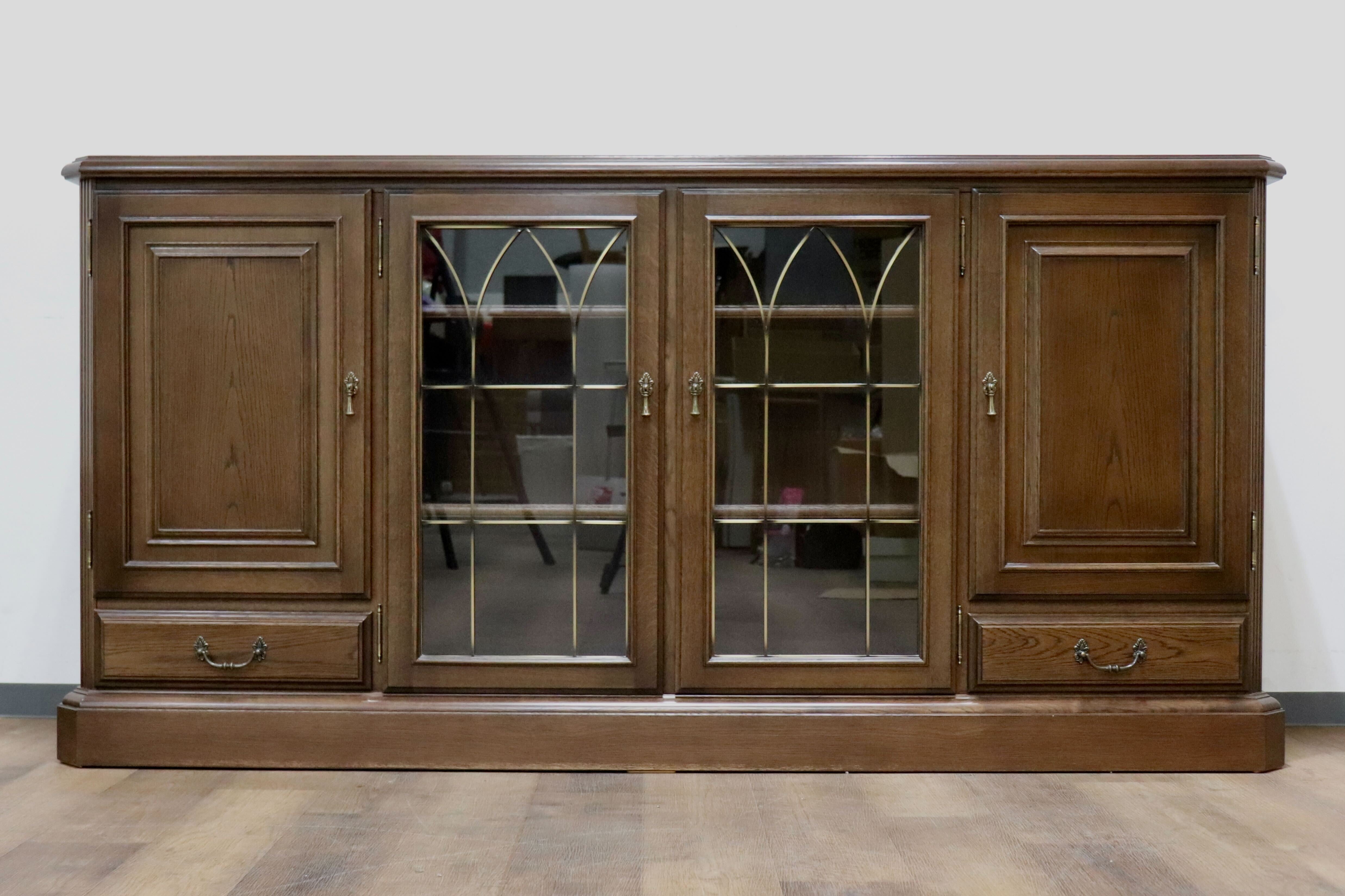 GMHH514○domani / ドマーニ クイーンズライフ サイドボード リビングボード 飾り棚 カリモク最高峰 クラシック 楢材 ブラウン 定価71.5万