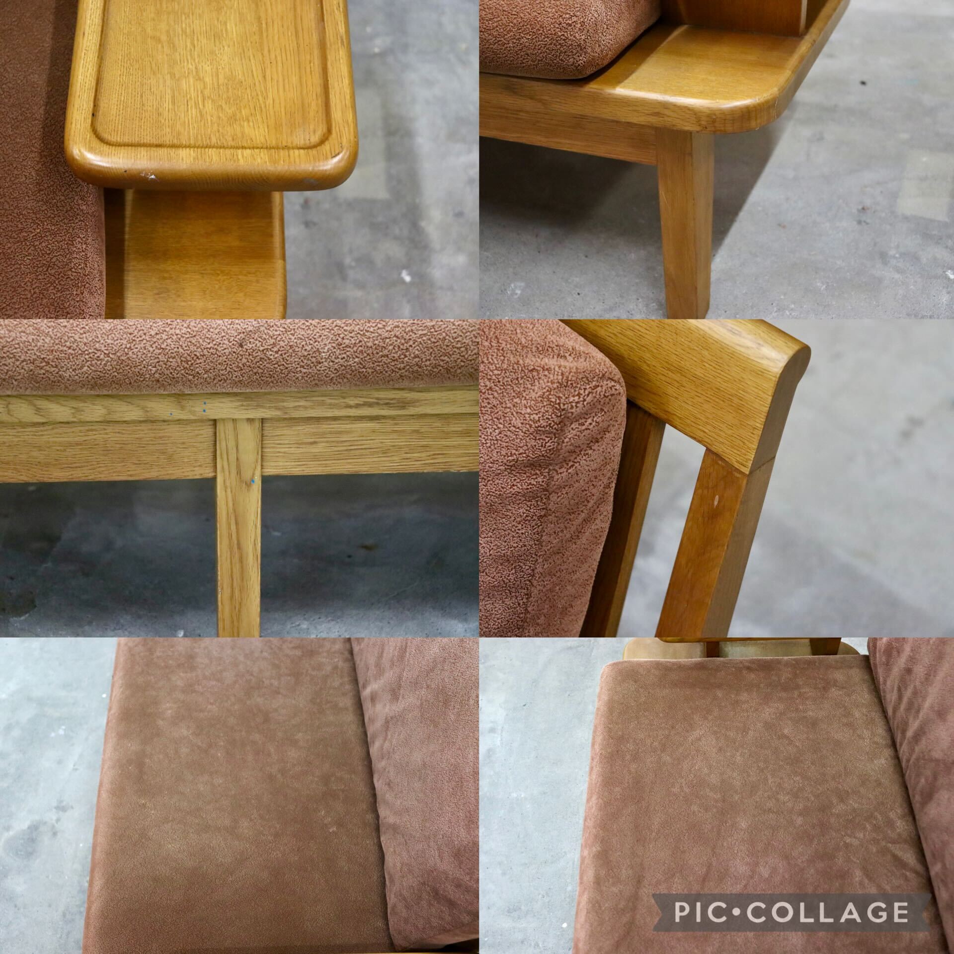 GMIK817○和モダン 2人掛けソファ ラブソファ 長椅子 ファブリック 天然木 ナチュラル