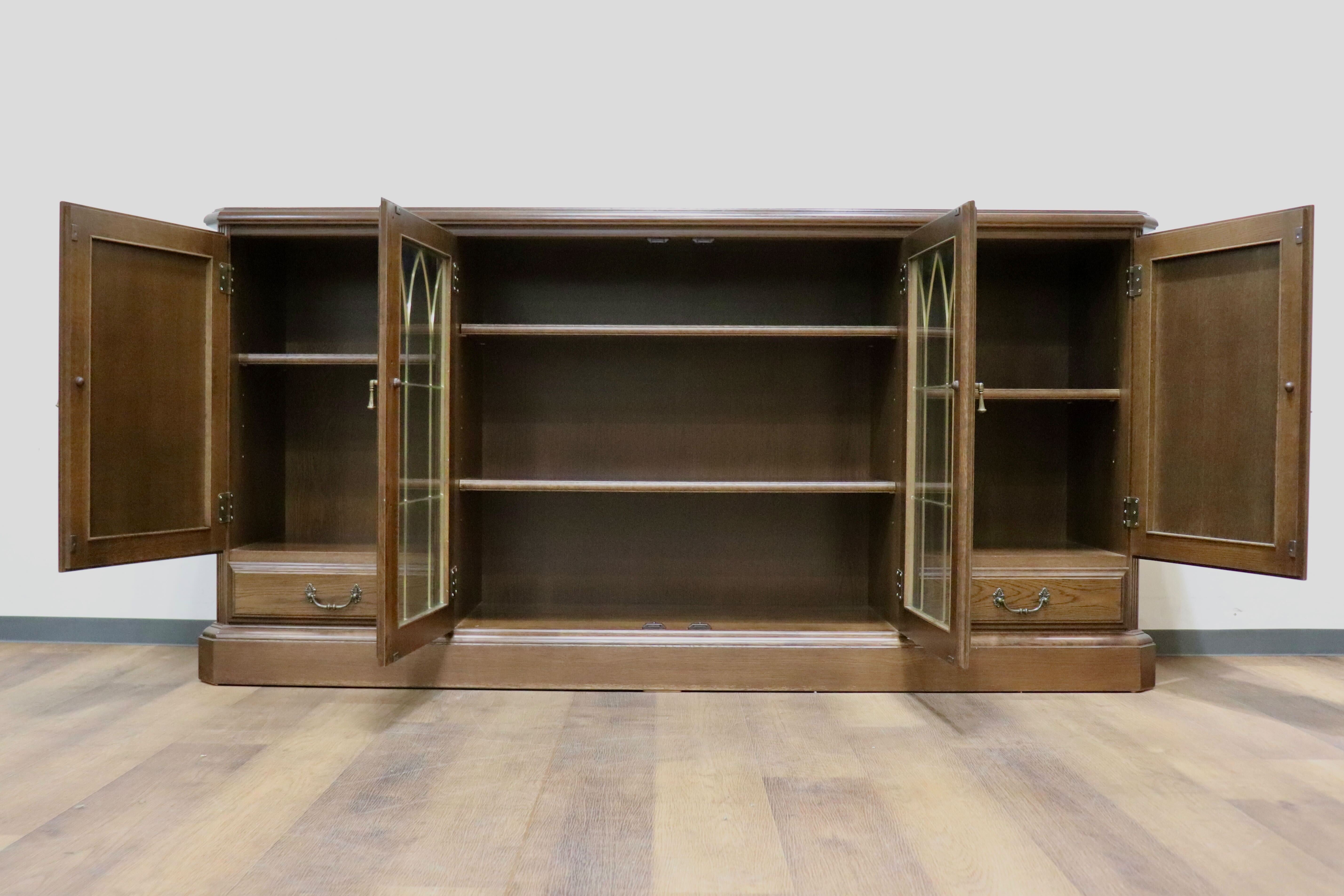 GMHH514○domani / ドマーニ クイーンズライフ サイドボード リビングボード 飾り棚 カリモク最高峰 クラシック 楢材 ブラウン 定価71.5万