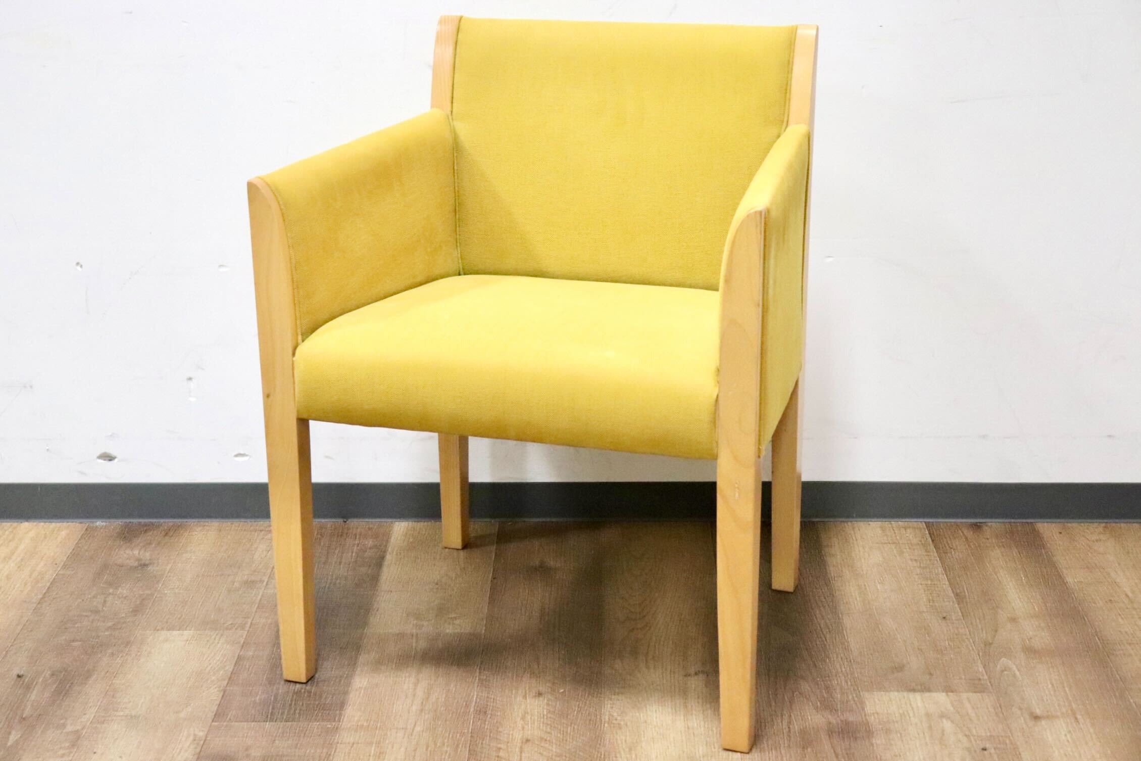 GMHN21C○ADAL / アダル ダイニングチェア アームチェア ラウンジチェア 椅子 イス チェア ファブリック イエロー ナチュラル モダン