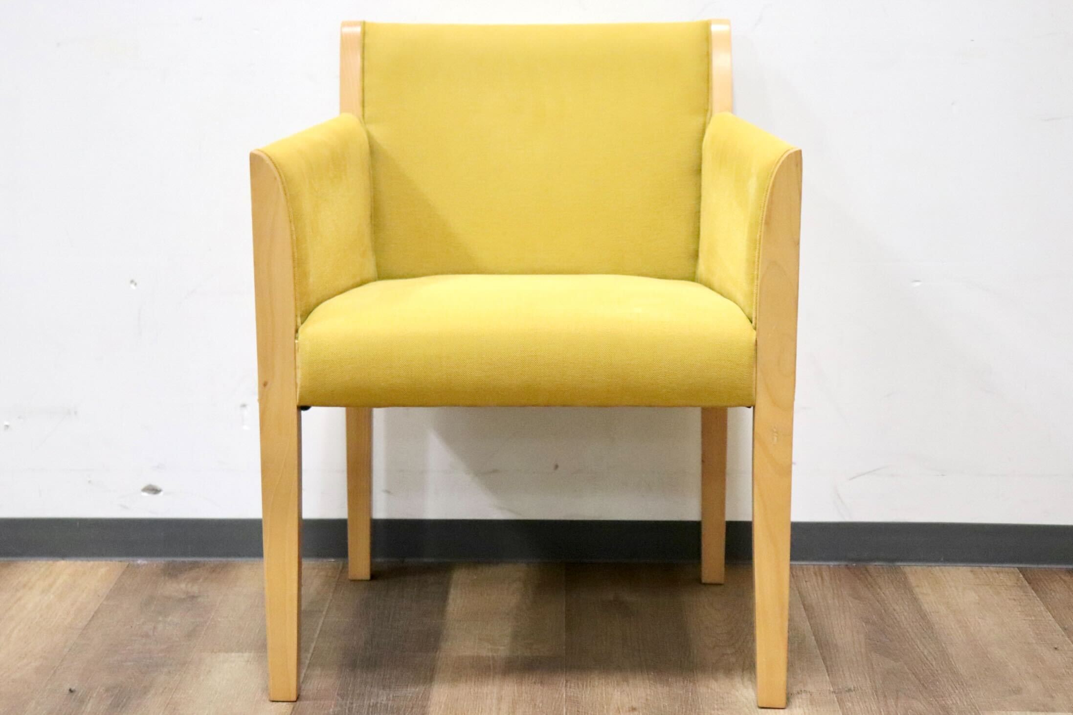 GMHN21C○ADAL / アダル ダイニングチェア アームチェア ラウンジチェア 椅子 イス チェア ファブリック イエロー ナチュラル モダン