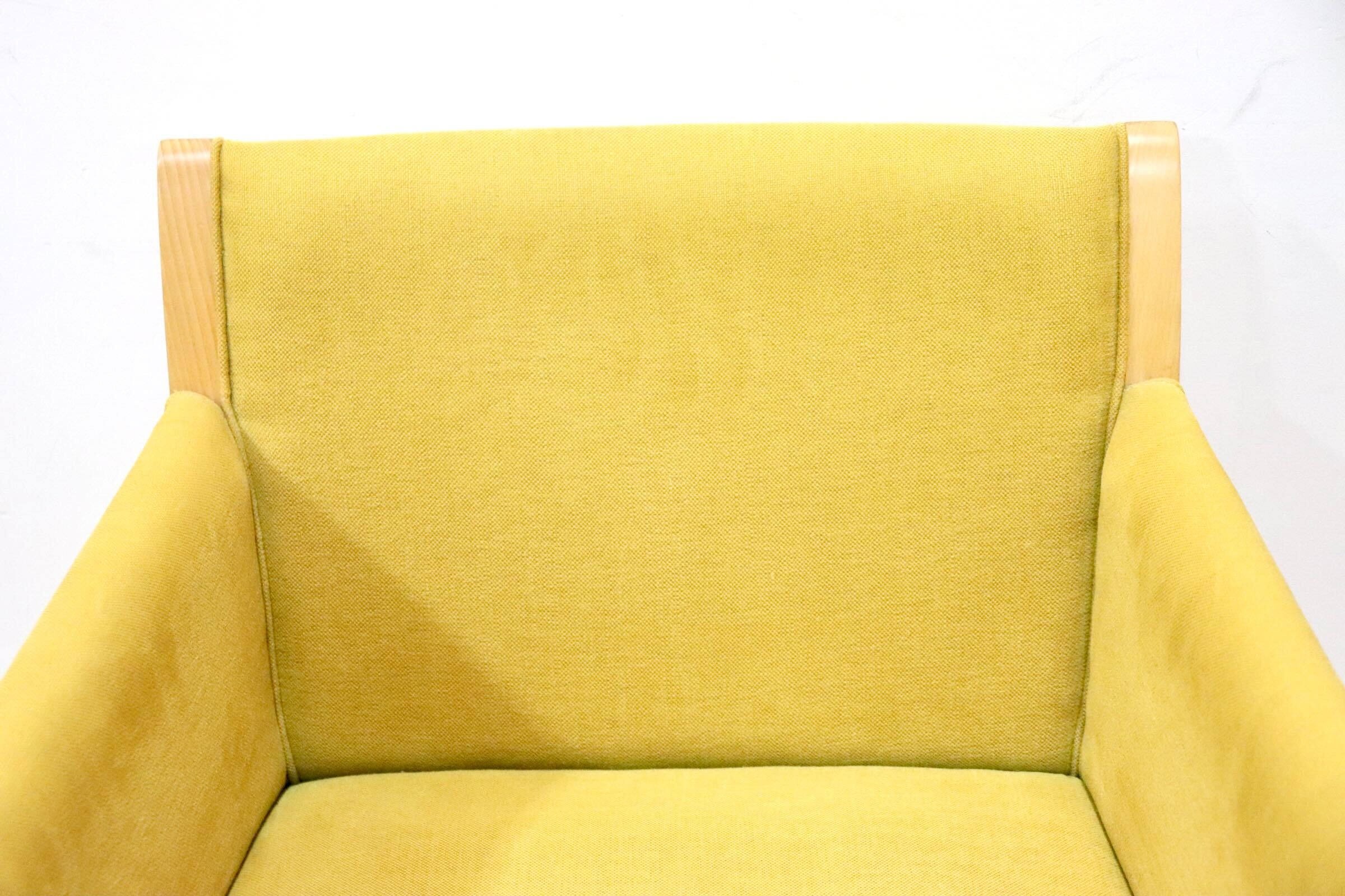 GMHN21C○ADAL / アダル ダイニングチェア アームチェア ラウンジチェア 椅子 イス チェア ファブリック イエロー ナチュラル モダン