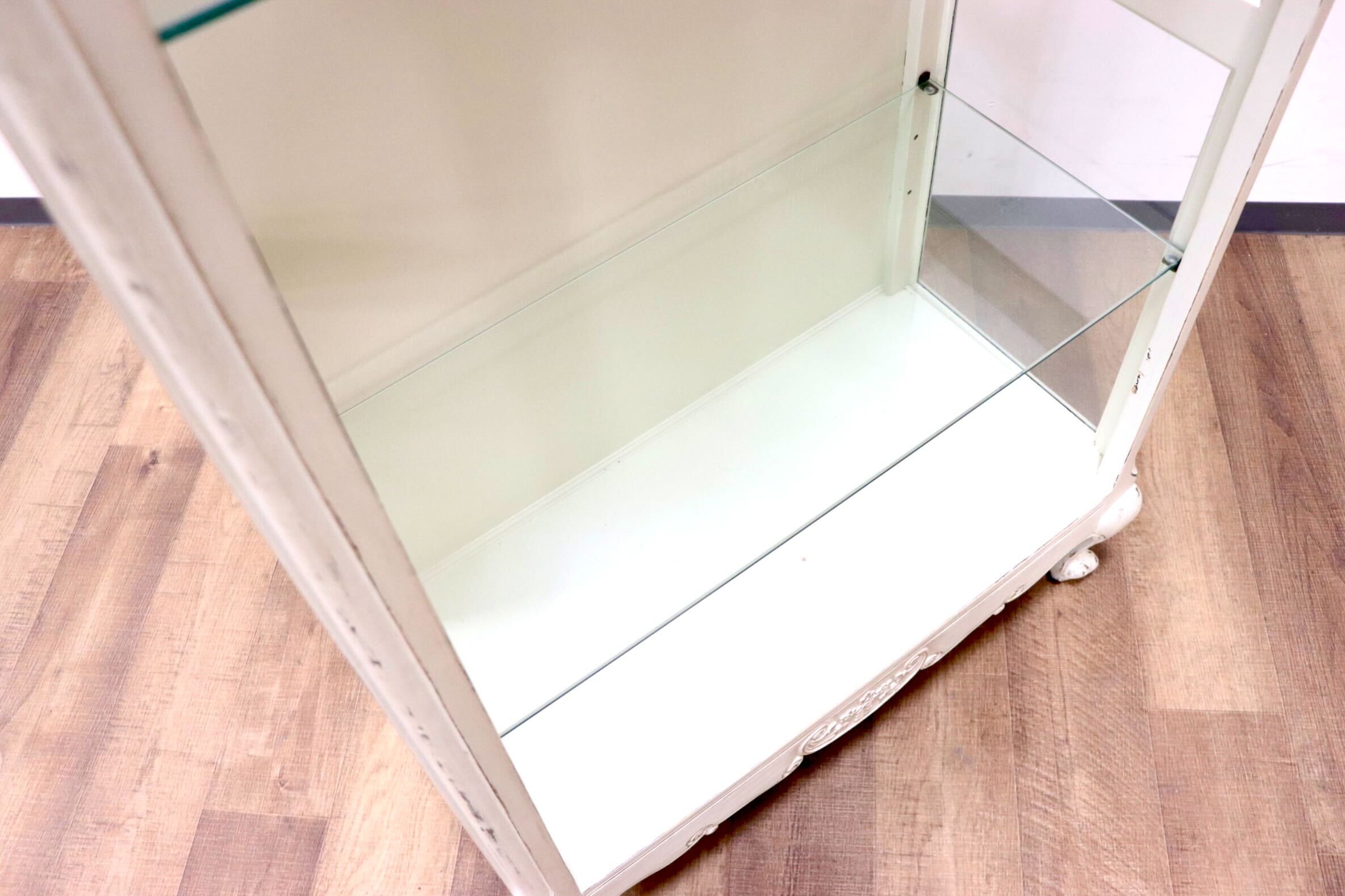 GMGT108○フレンチカントリー シャビーシック キャビネット 飾り棚 店舗什器 ロココ調 サラグレース カントリーコーナー