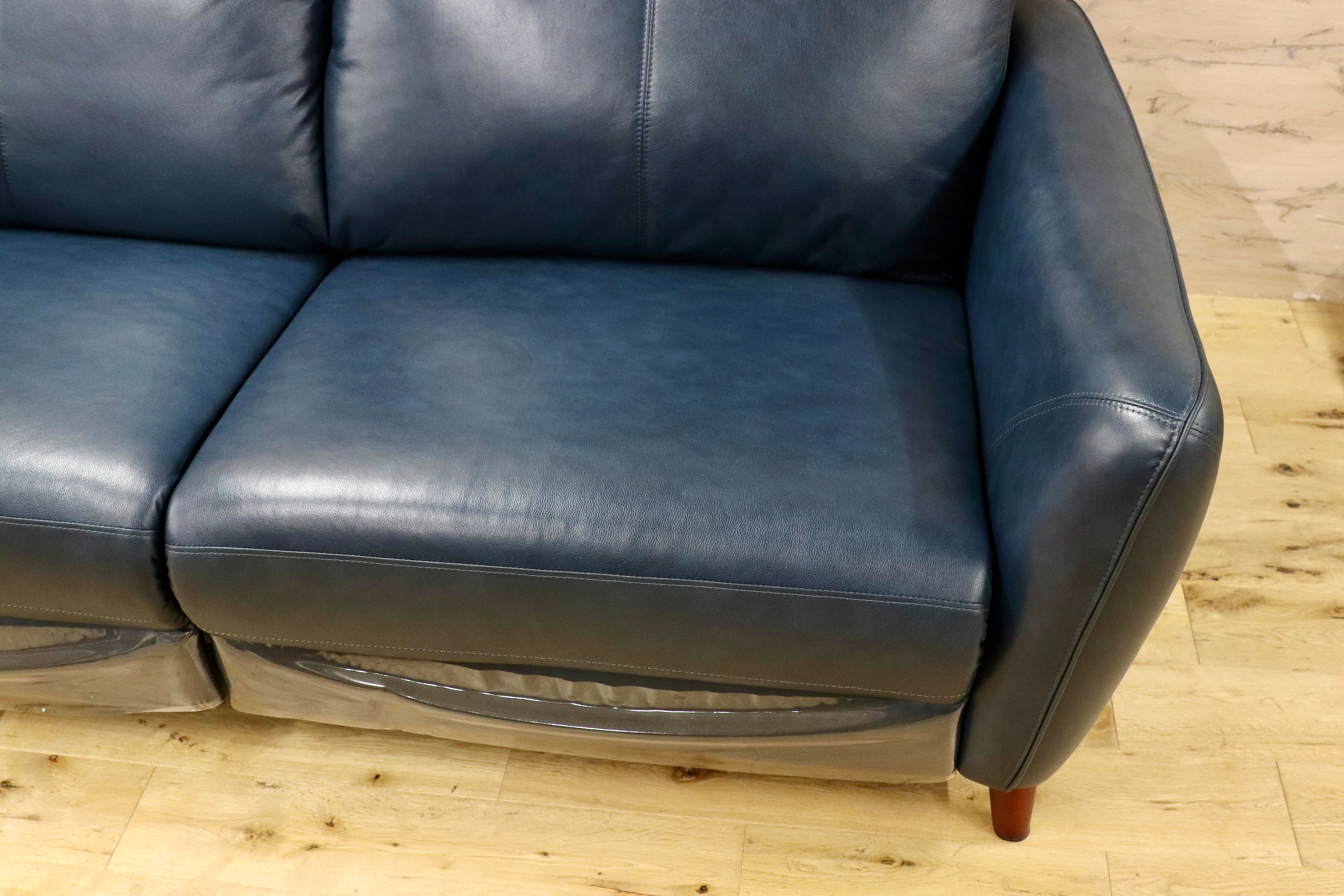 GMHN28○LURKEY SOFA / ラルーキー 2人掛けソファ ラブソファ 電動ソファ 2シーター ブルー 本革 レザー 高級モダン 20年製