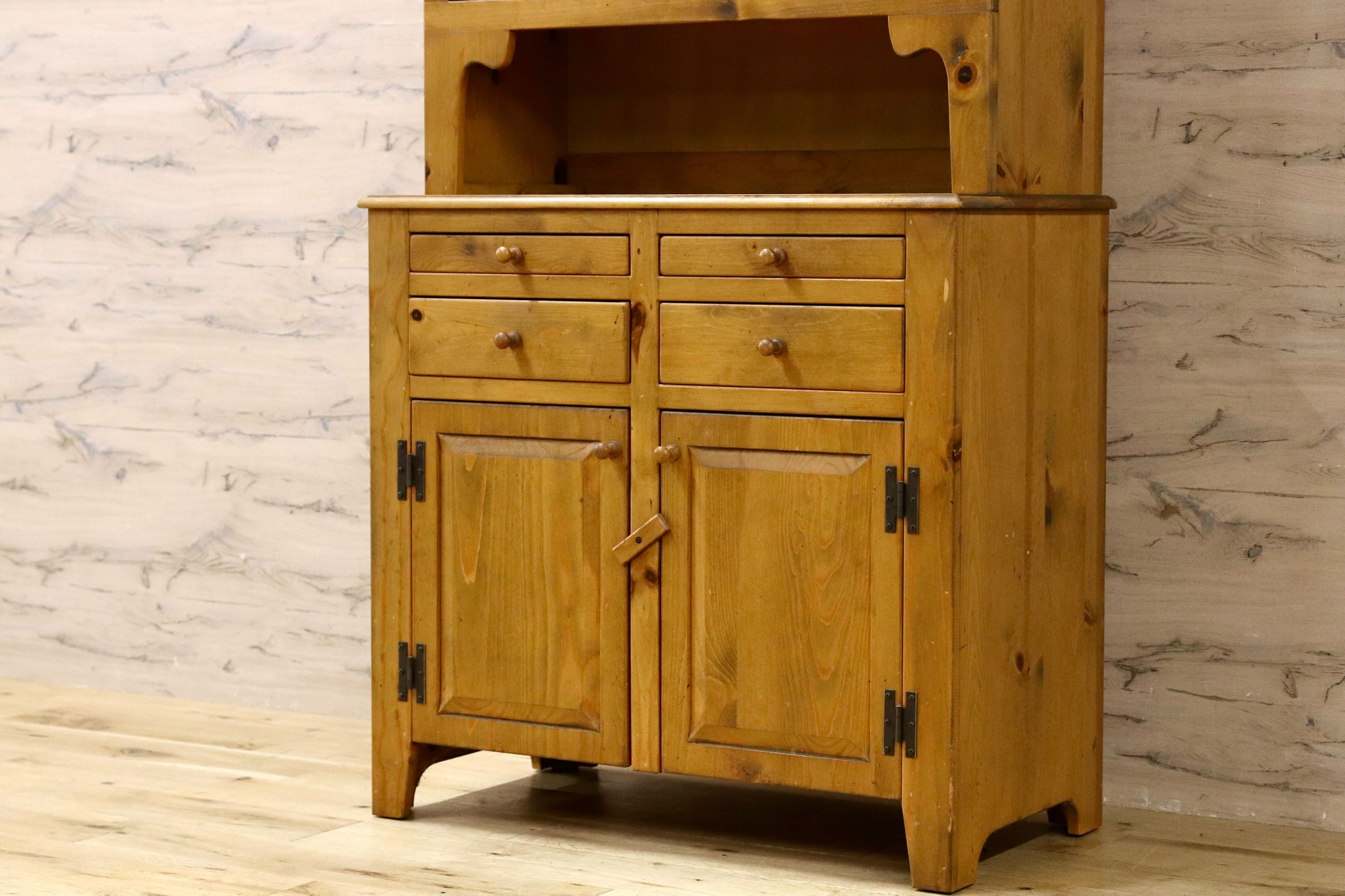 GMIK870A○アンファン カントリー パイン材 キャビネット 飾り棚 カフェテーブル ヴィンテージ