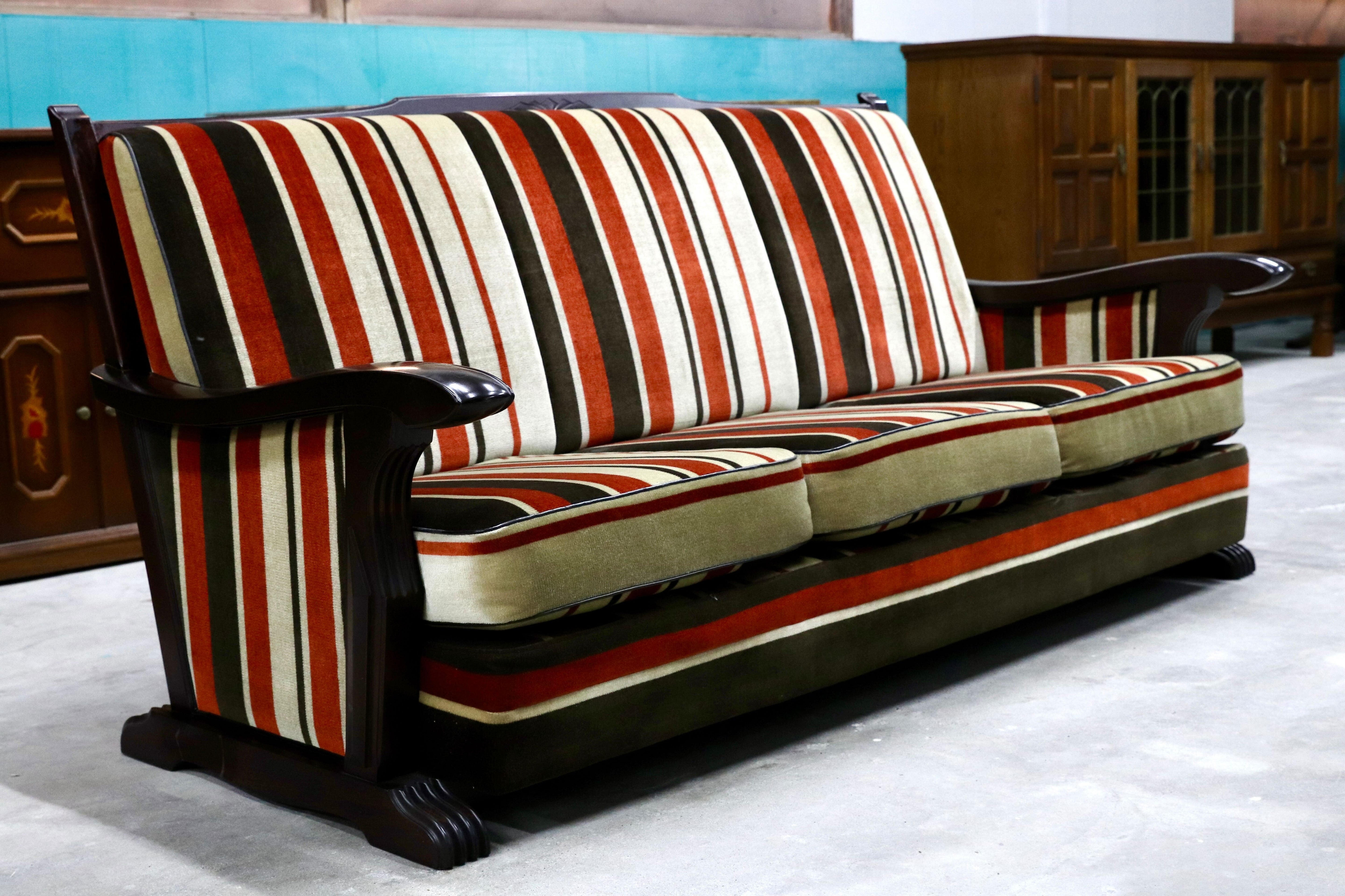 GMHK438C○モリシゲ / MORISHIGE 3人掛けソファ トリプルソファ 和モダン IDC大塚家具 クラシック ヴィンテージ 大正モダン