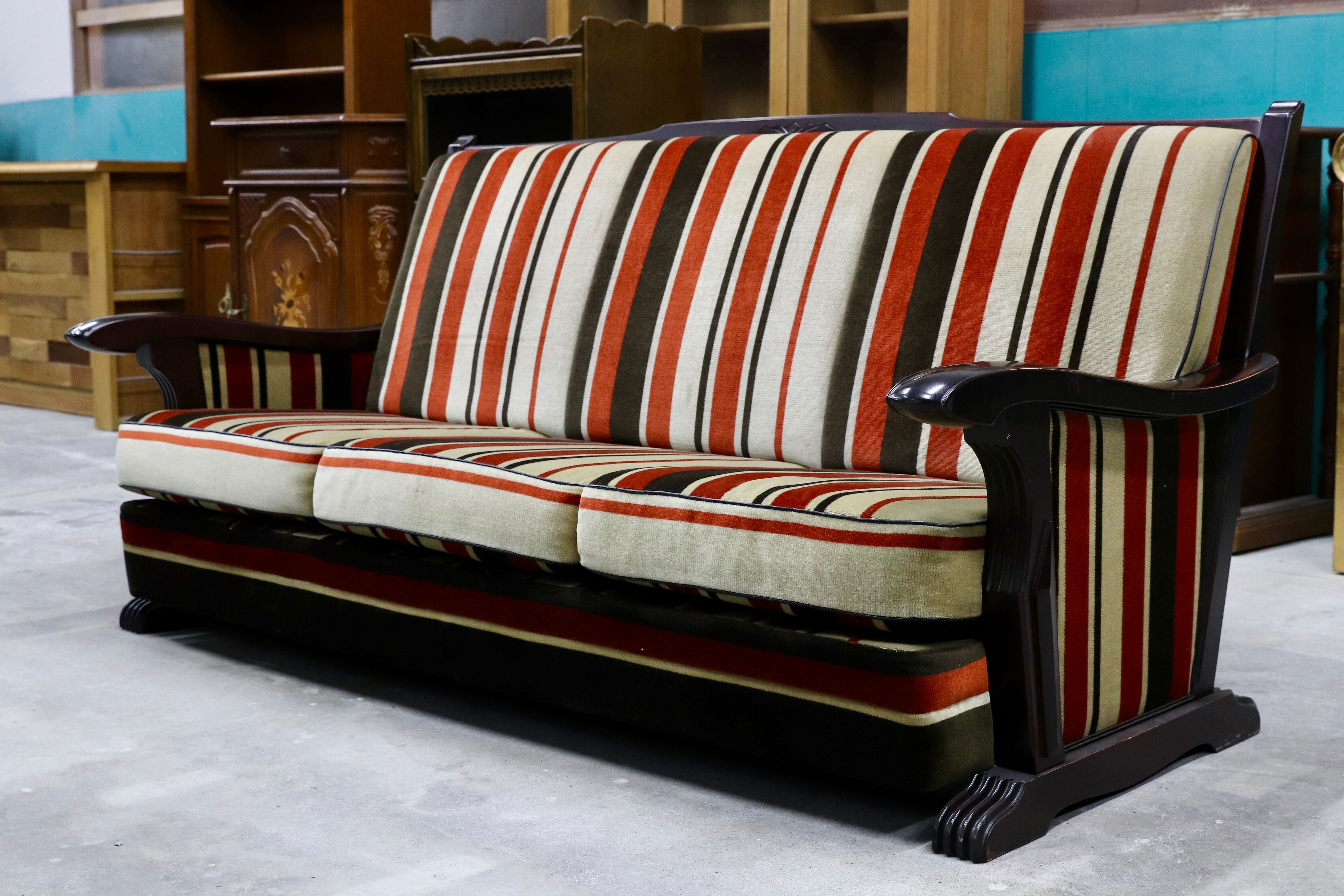 GMHK438C○モリシゲ / MORISHIGE 3人掛けソファ トリプルソファ 和モダン IDC大塚家具 クラシック ヴィンテージ 大正モダン