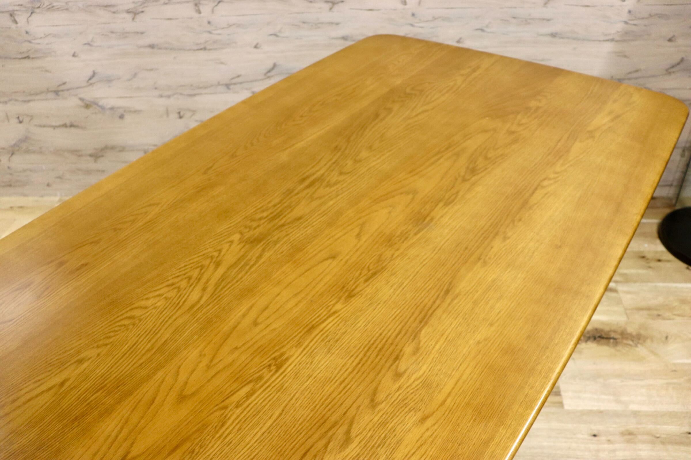 GMHH82A○浜本工芸 / HAMAMOTO ダイニングテーブル 食卓テーブル 作業台 楢材 ダークオーク色 和モダン カントリー 国産家具 定価約22万