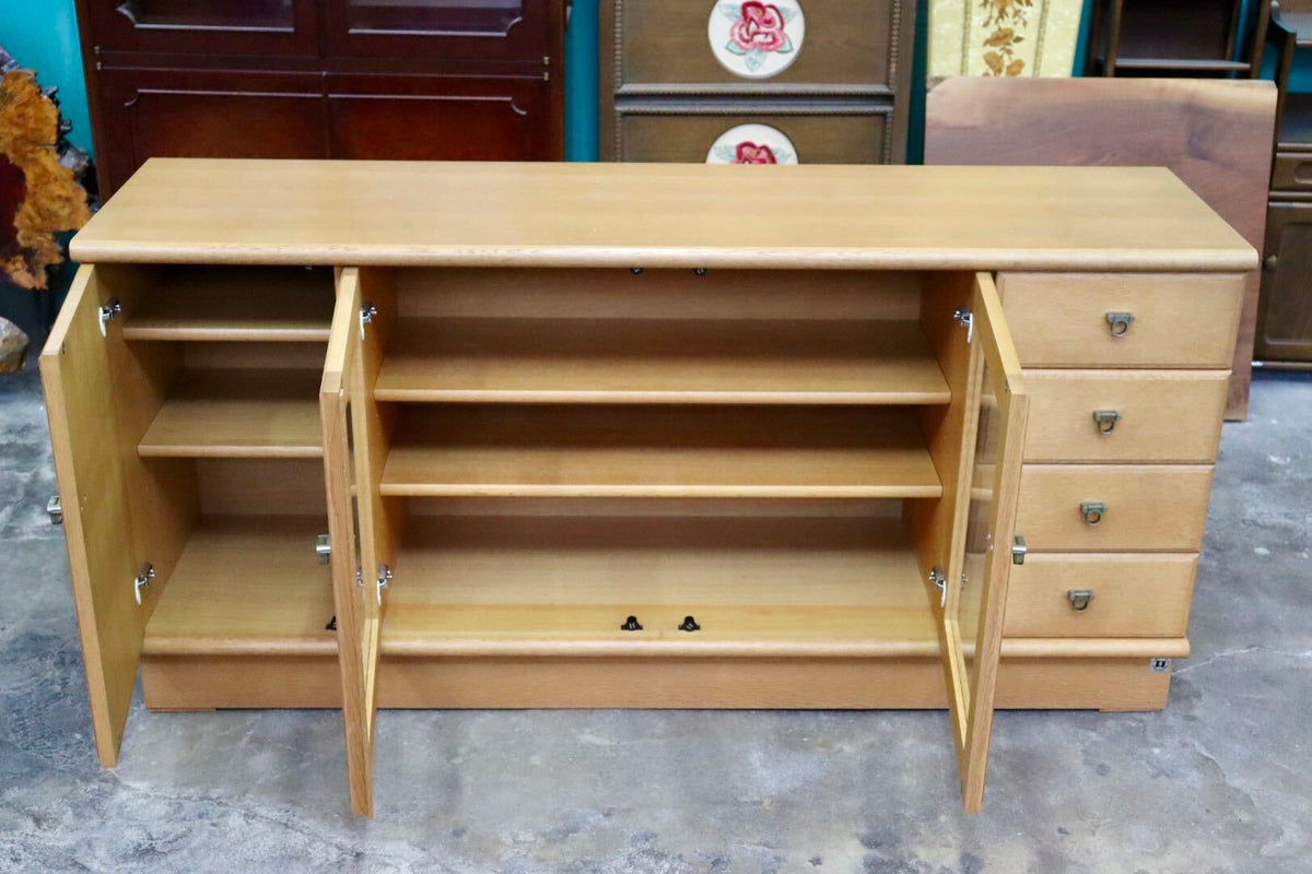 GMJK358◯MOBEL TOKO / メーベルトーコー サイドボード キャビネット リビング収納 飾り棚 旭川家具 ナチュラル 希少