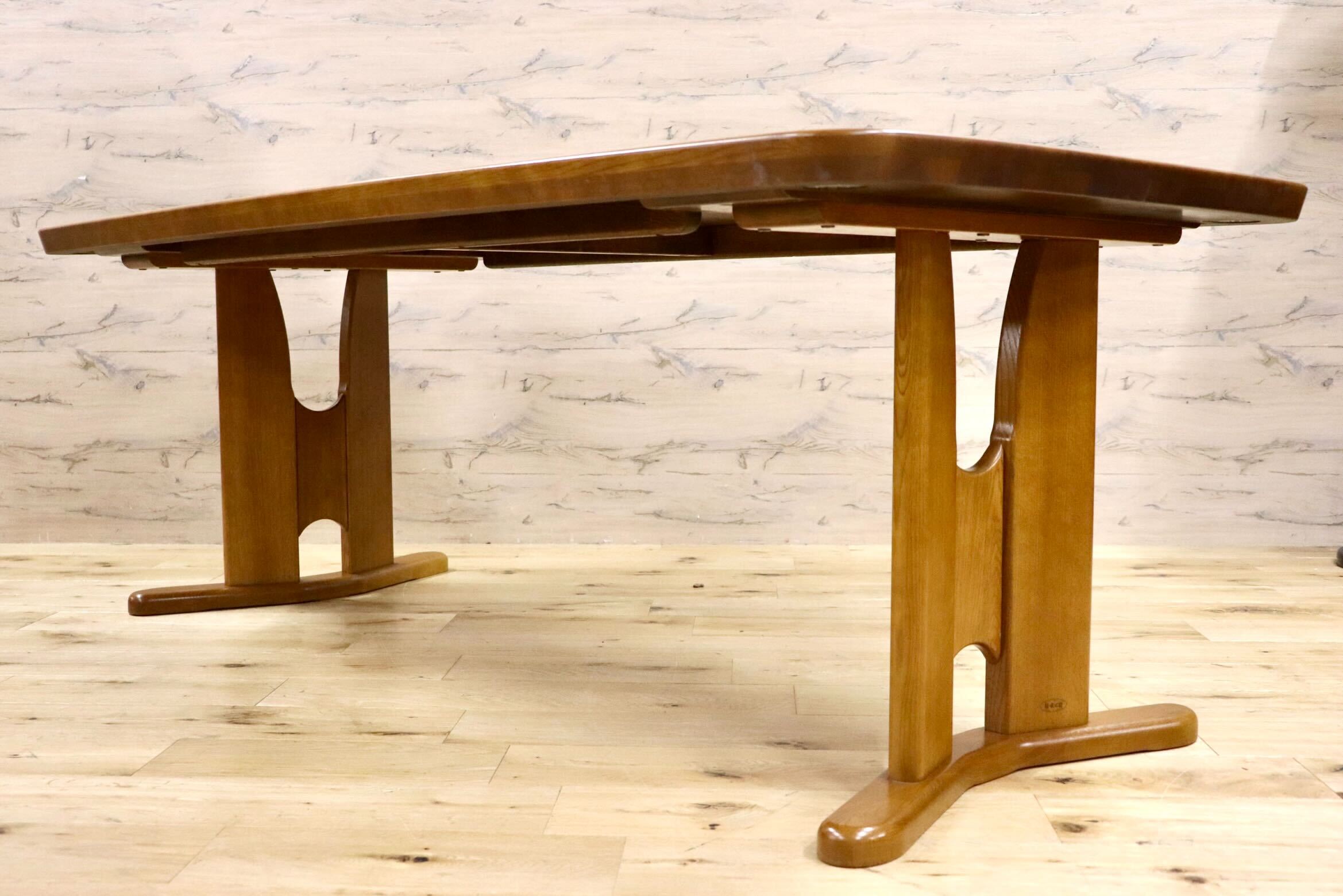 GMHH82A○浜本工芸 / HAMAMOTO ダイニングテーブル 食卓テーブル 作業台 楢材 ダークオーク色 和モダン カントリー 国産家具 定価約22万