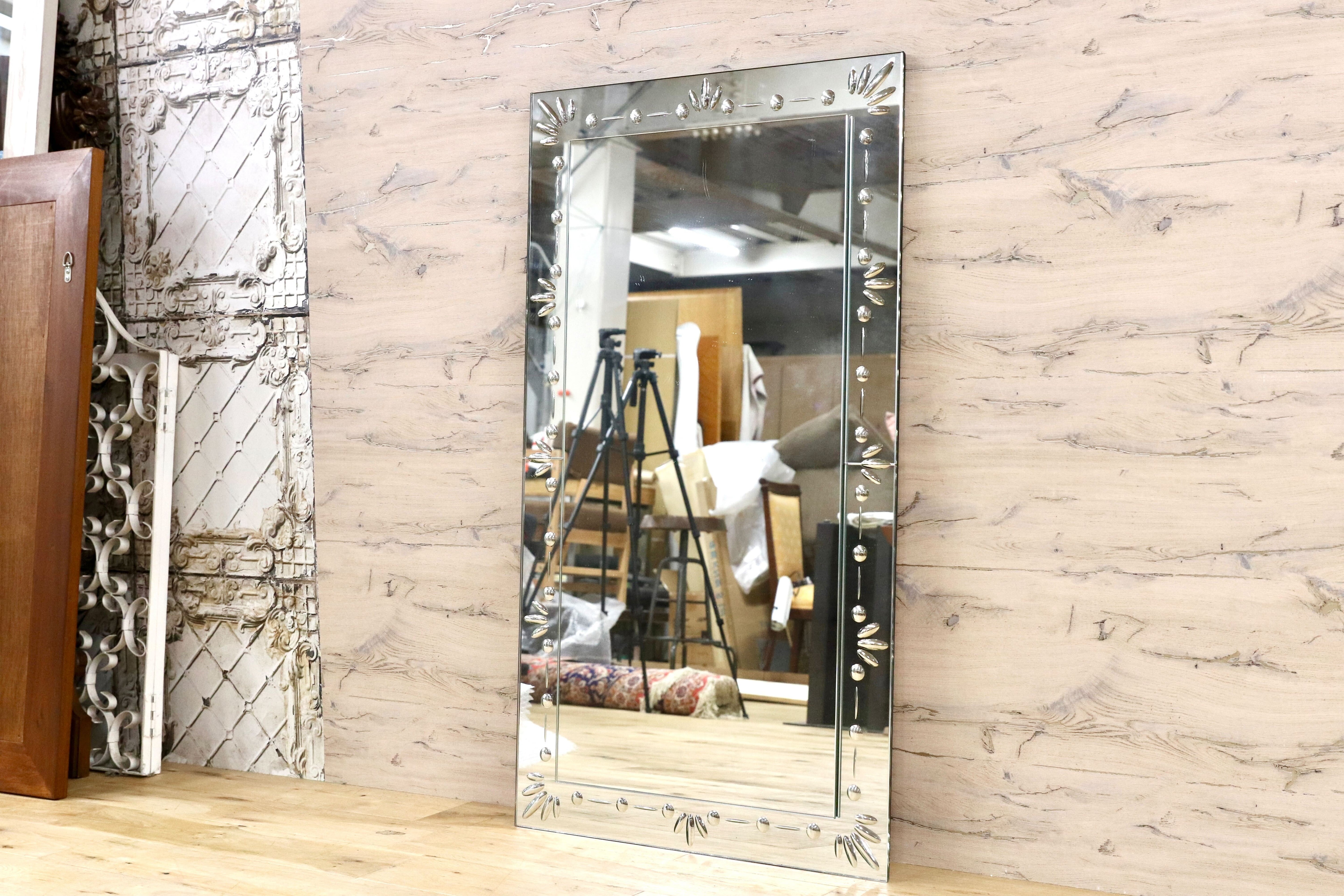 GMIK276○イタリアモダン ベネチアンミラー Venetian Mirror 店舗什器 高級ミラー 壁掛けミラー ウォールミラー