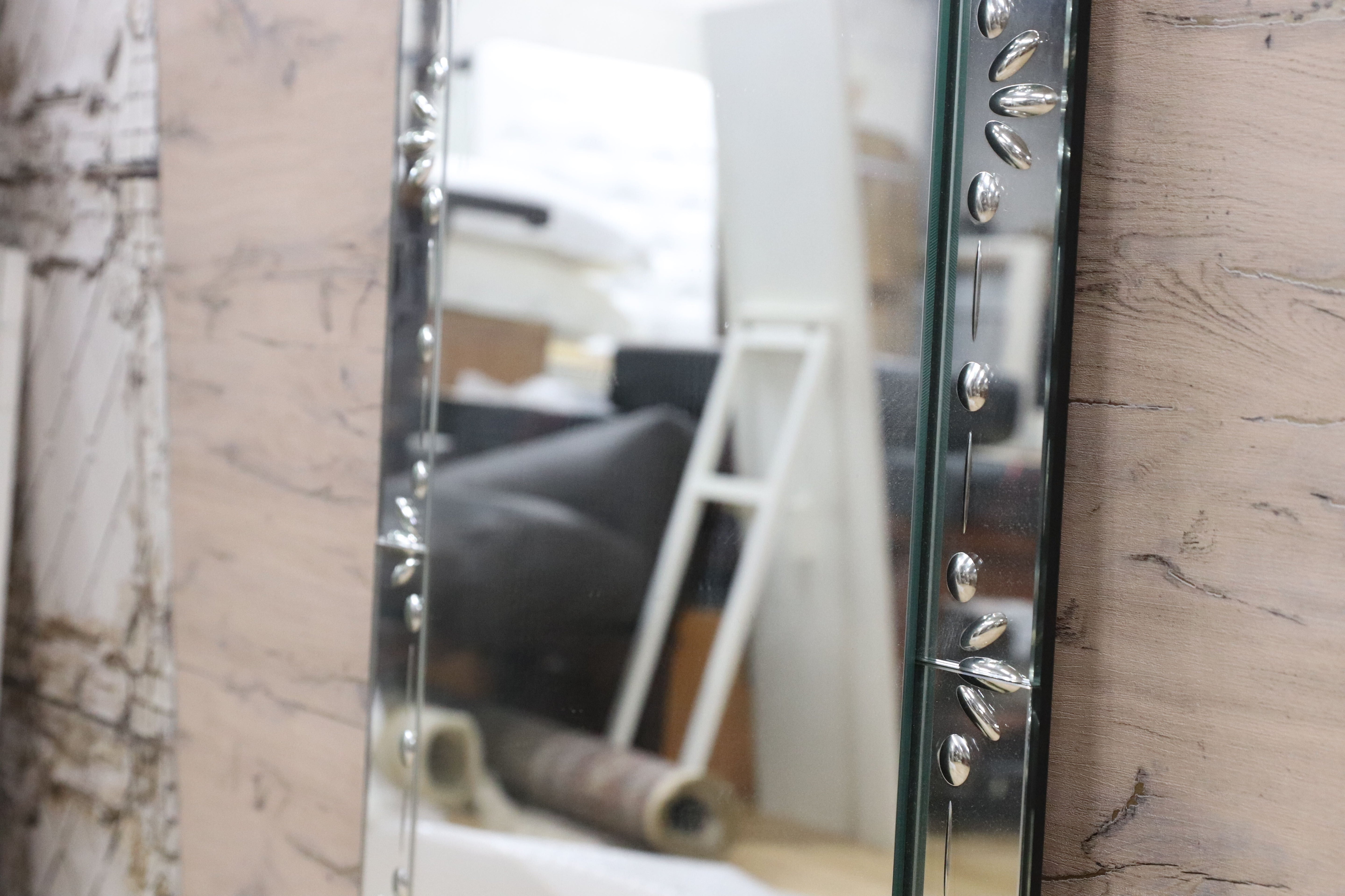 GMIK276○イタリアモダン ベネチアンミラー Venetian Mirror 店舗什器 高級ミラー 壁掛けミラー ウォールミラー