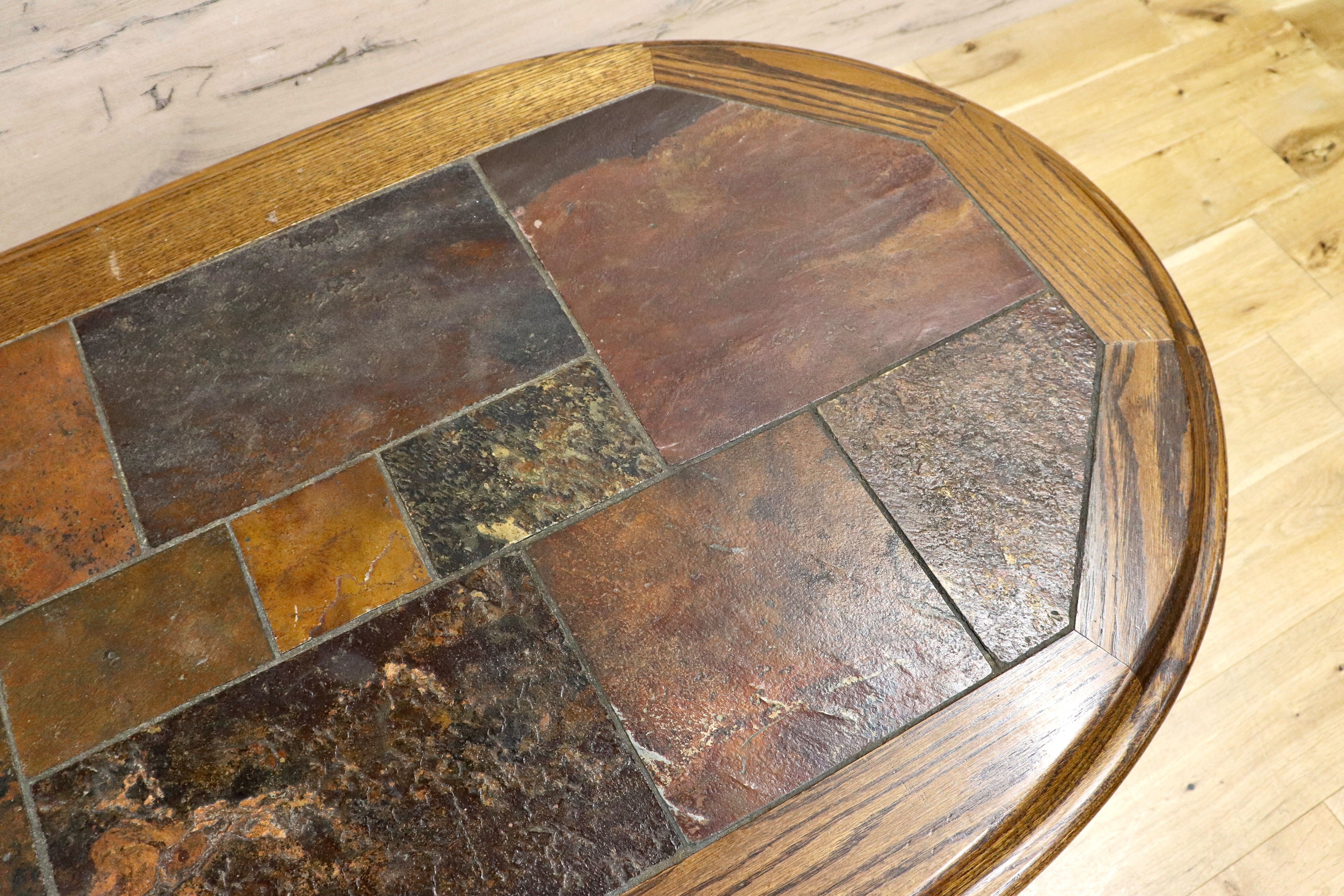 GMIK238○オランダ ダッチカントリースタイル タイルトップ 北欧スタイル センターテーブル リビングテーブル 応接 机 オーク材