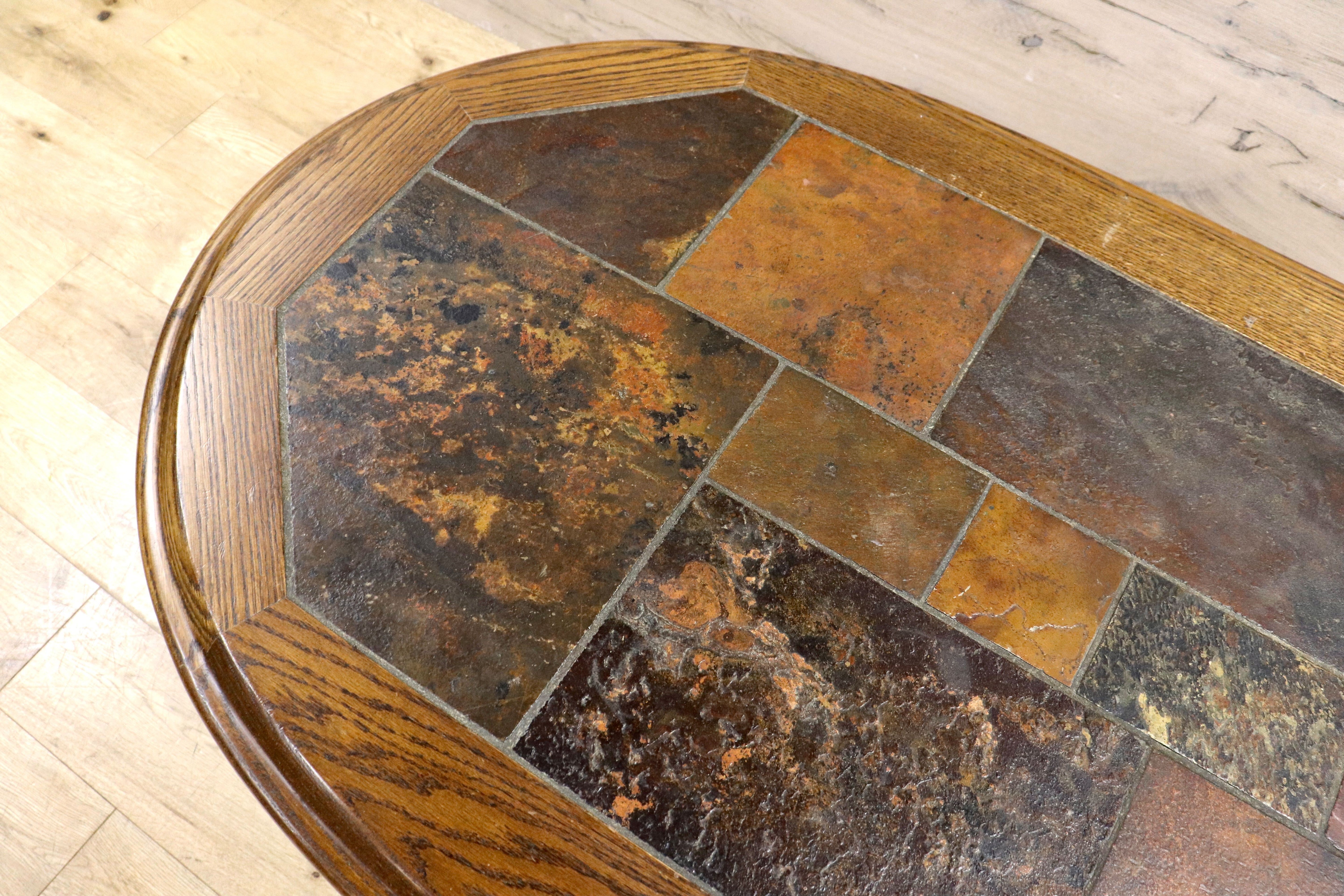 GMIK238○オランダ ダッチカントリースタイル タイルトップ 北欧スタイル センターテーブル リビングテーブル 応接 机 オーク材