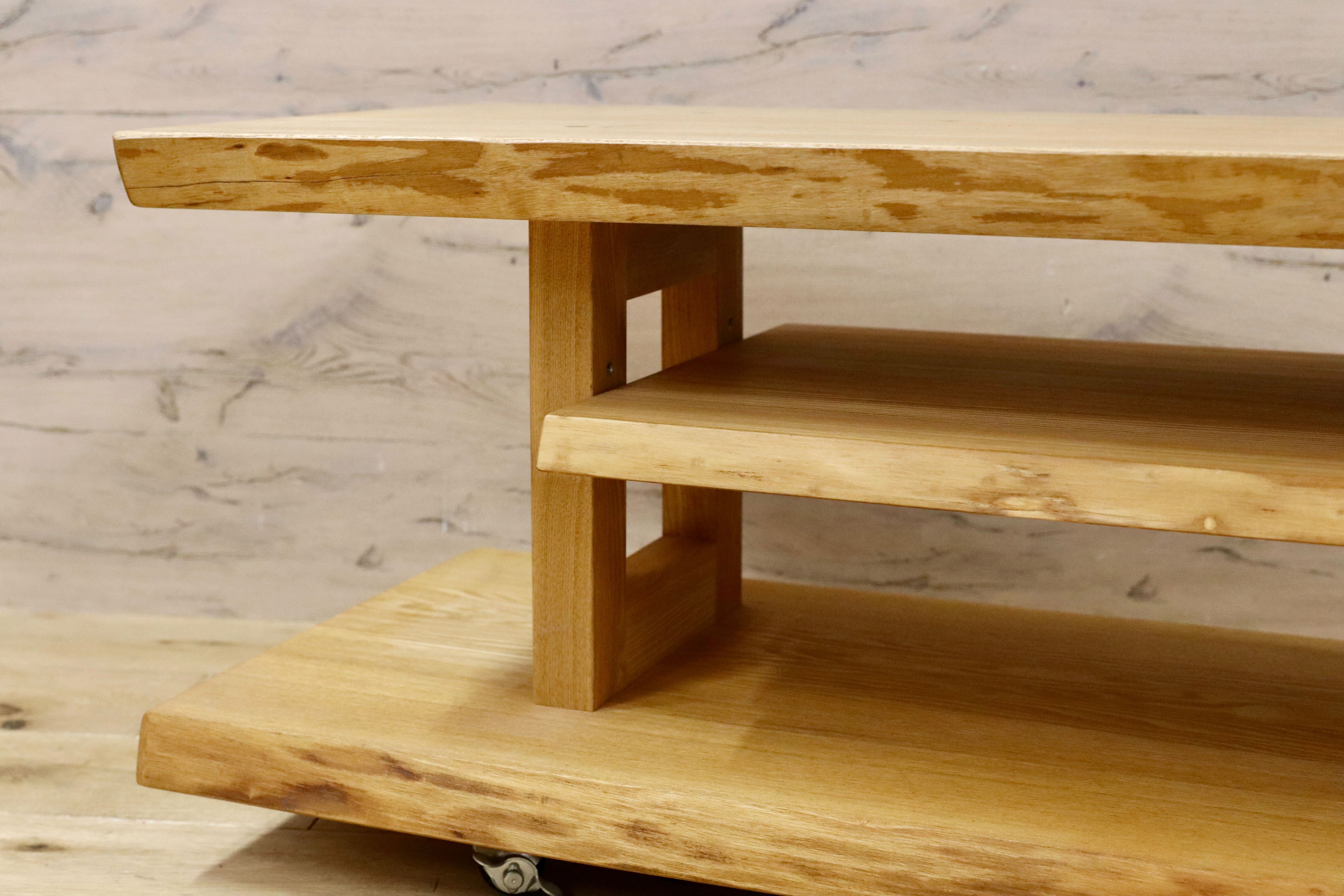 GMHH207○da BOSCO / ダ ボスコ ローボード リビングボード テレビボード TVボード AVボード タモ無垢材 キャスター付き カントリー