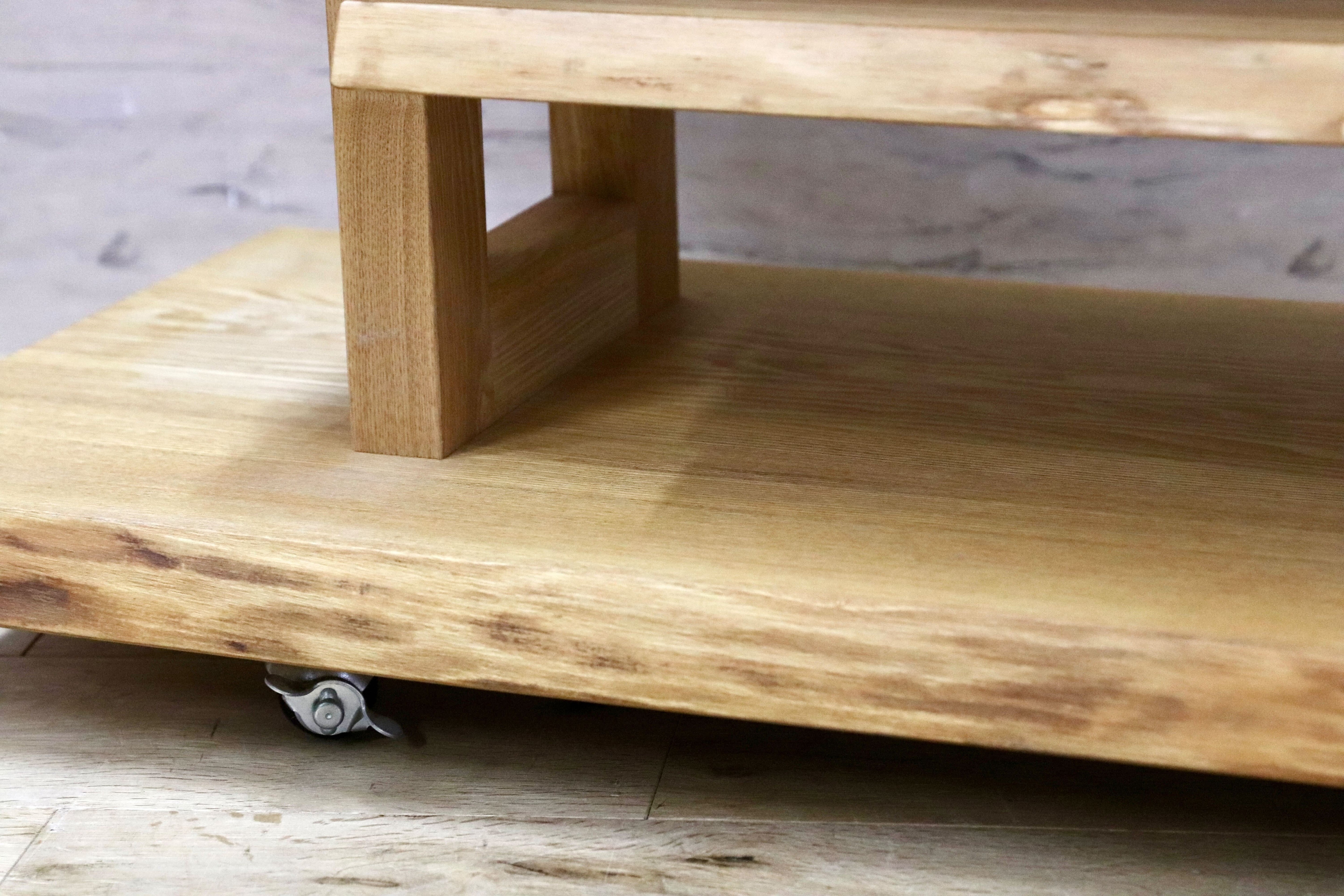 GMHH207○da BOSCO / ダ ボスコ ローボード リビングボード テレビボード TVボード AVボード タモ無垢材 キャスター付き カントリー