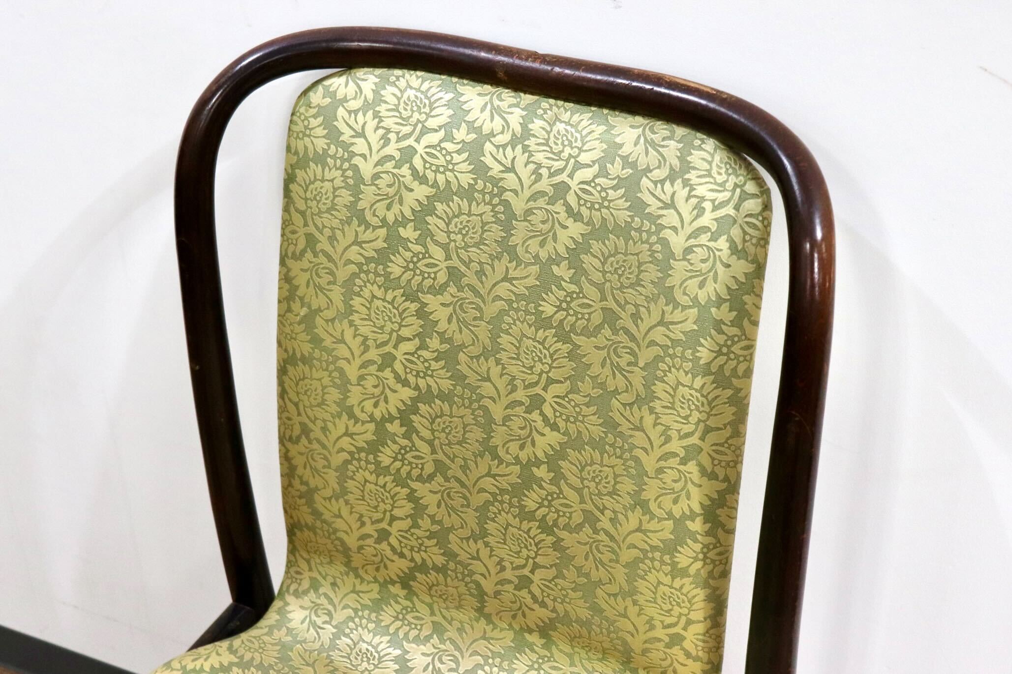 GMHH502A○飛騨産業 / HIDA キツツキ アームレスチェア ダイニングチェア 食卓椅子 椅子 合皮 レトロ アンティーク 花柄 和モダン