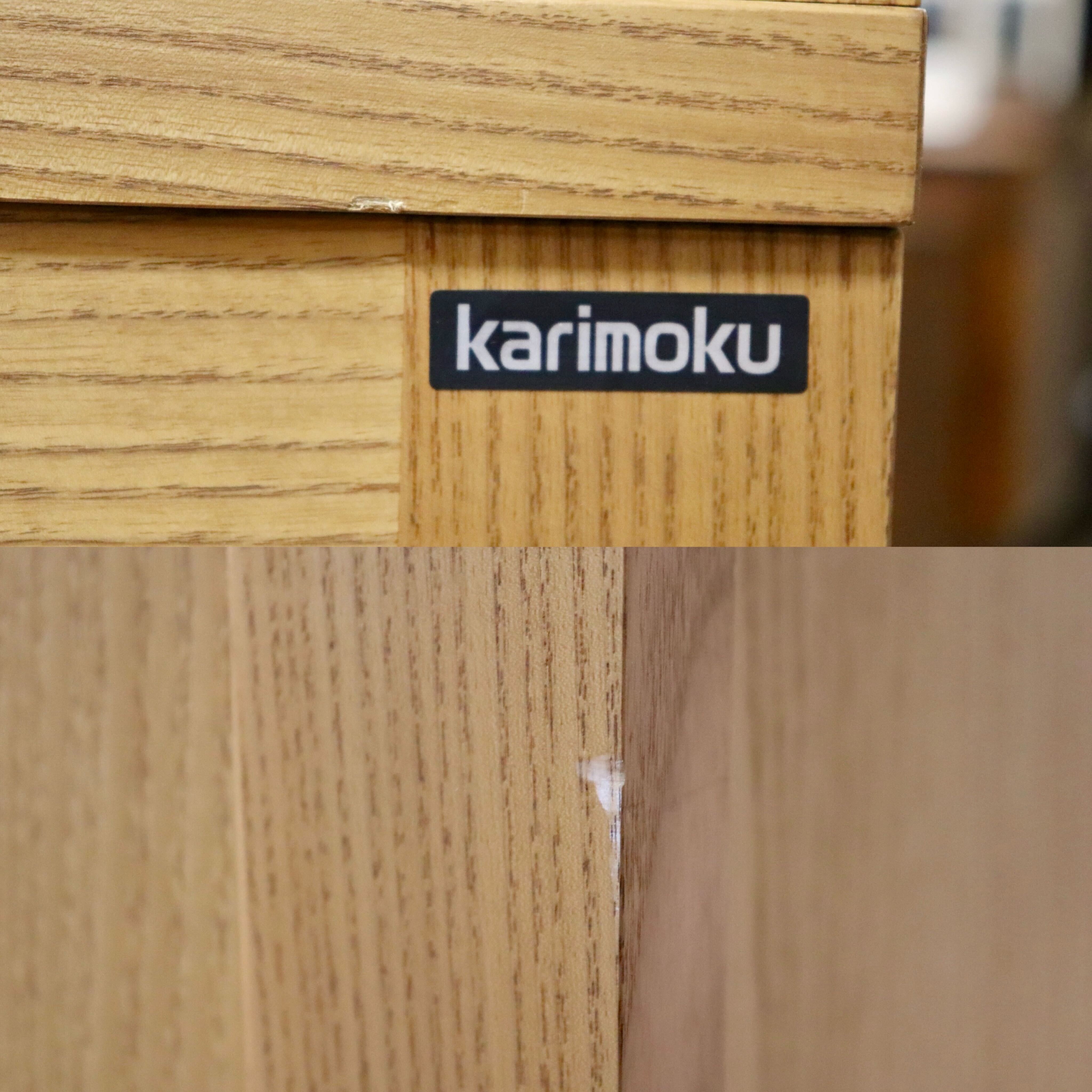 GMHH191○karimoku / カリモク EN4500 食器棚 水屋棚 カップボード キッチンボード 飾り棚 キャビネット 楢材 ナチュラル 国産家具 美品