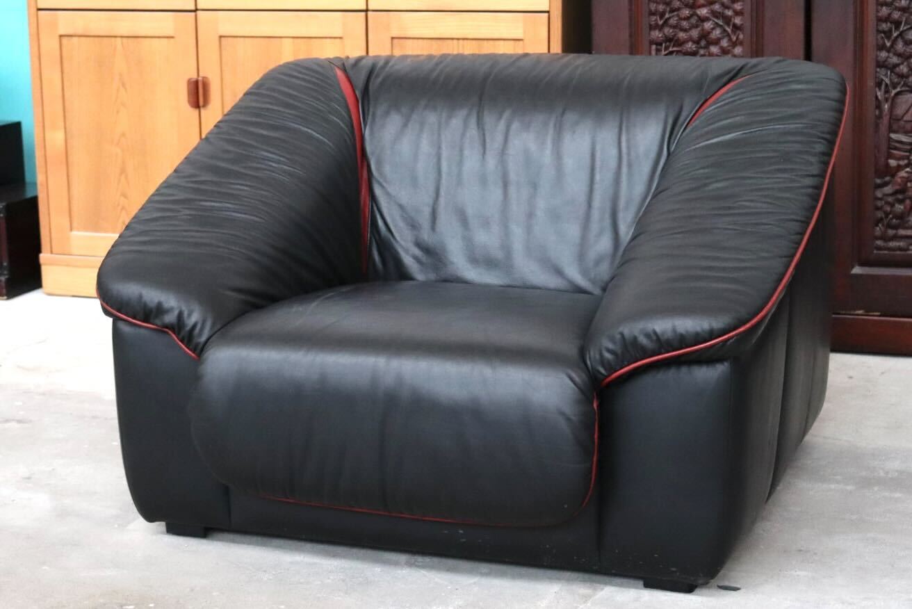 GMIS207B○イタリアモダン 1人掛けソファ シングルソファ アームソファ ラウンジチェア 本革 応接 リビング クラシック ヴィンテージ