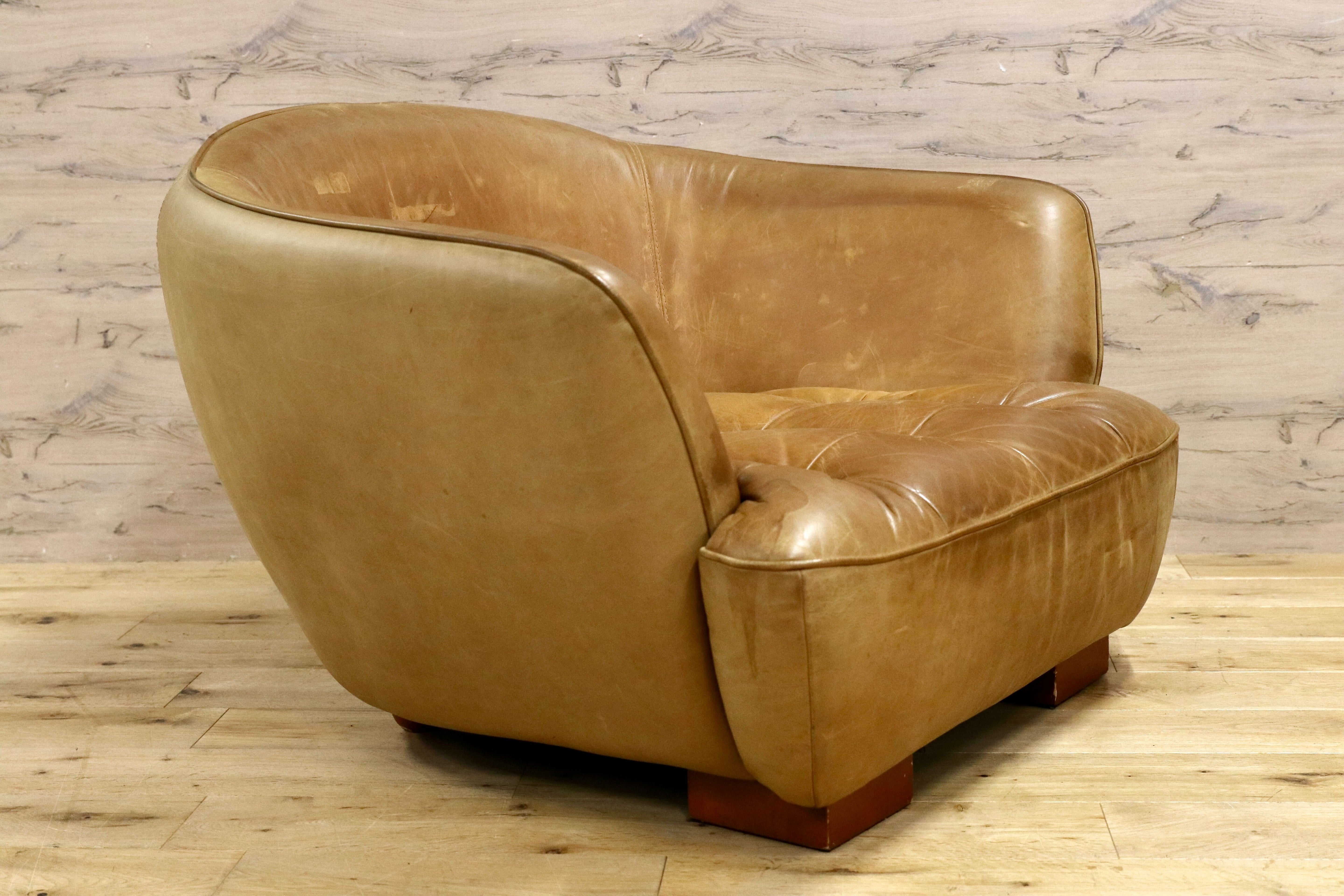 GMIS221○CRASH GATE / クラッシュゲート OPIUM オピアム 1人掛けソファ シングルソファ ヴィンテージ レザー 本革 ブラウン