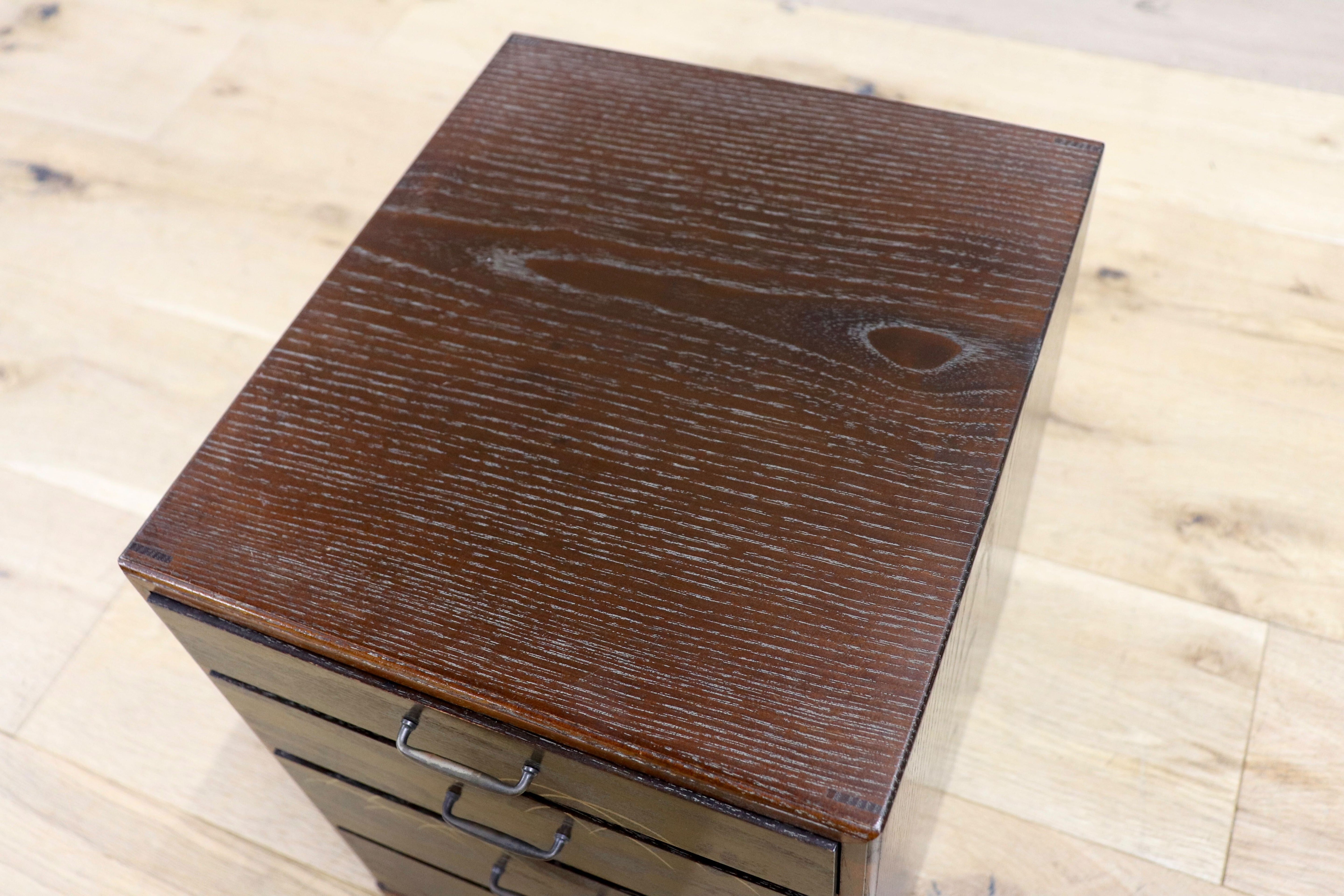 GMIH272A○和小物 小引き出し 4段 収納箱 小物入れ 筆入れ 和製アンティーク ヴィンテージ 和室 古民家 和モダン 工芸