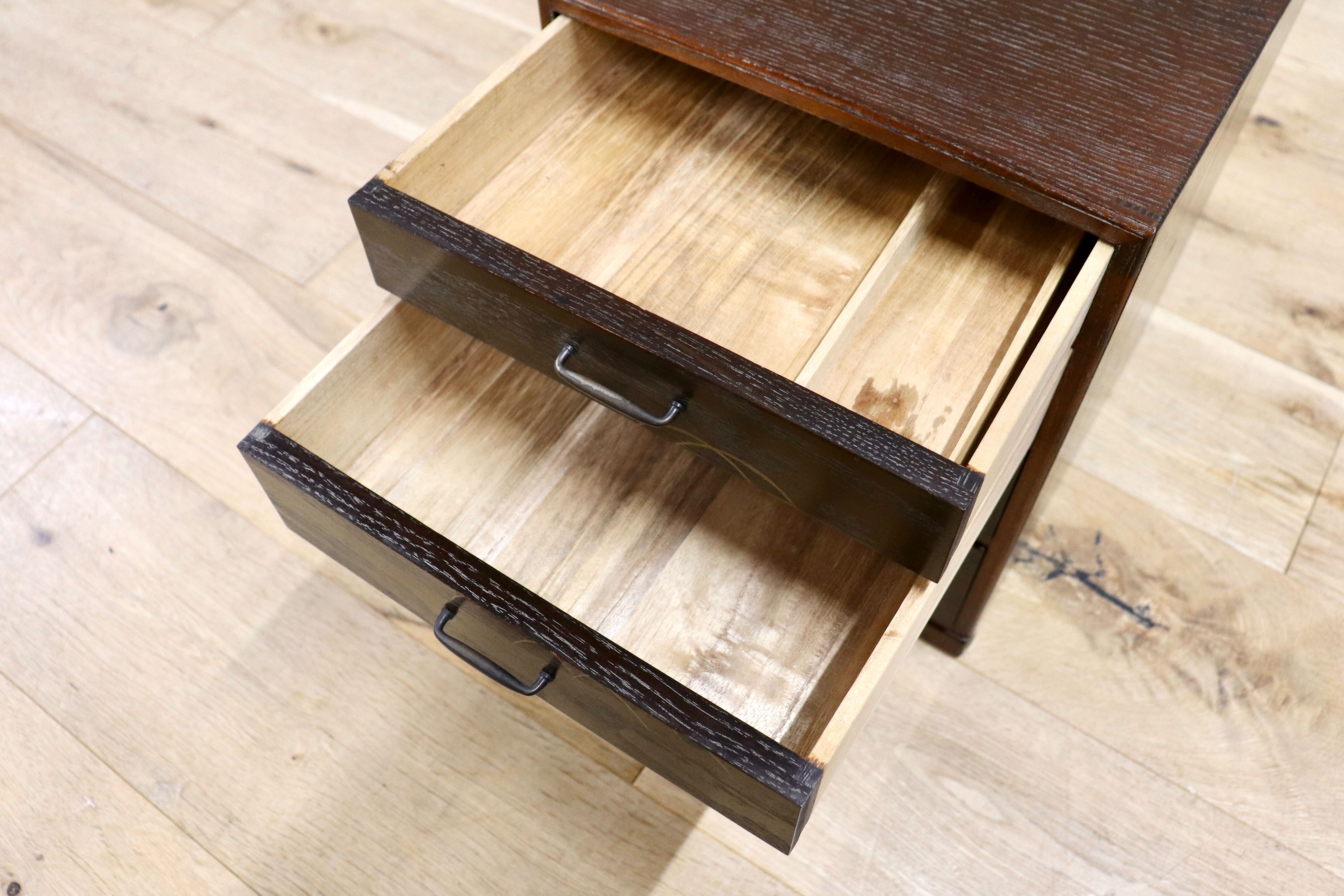 GMIH272A○和小物 小引き出し 4段 収納箱 小物入れ 筆入れ 和製アンティーク ヴィンテージ 和室 古民家 和モダン 工芸