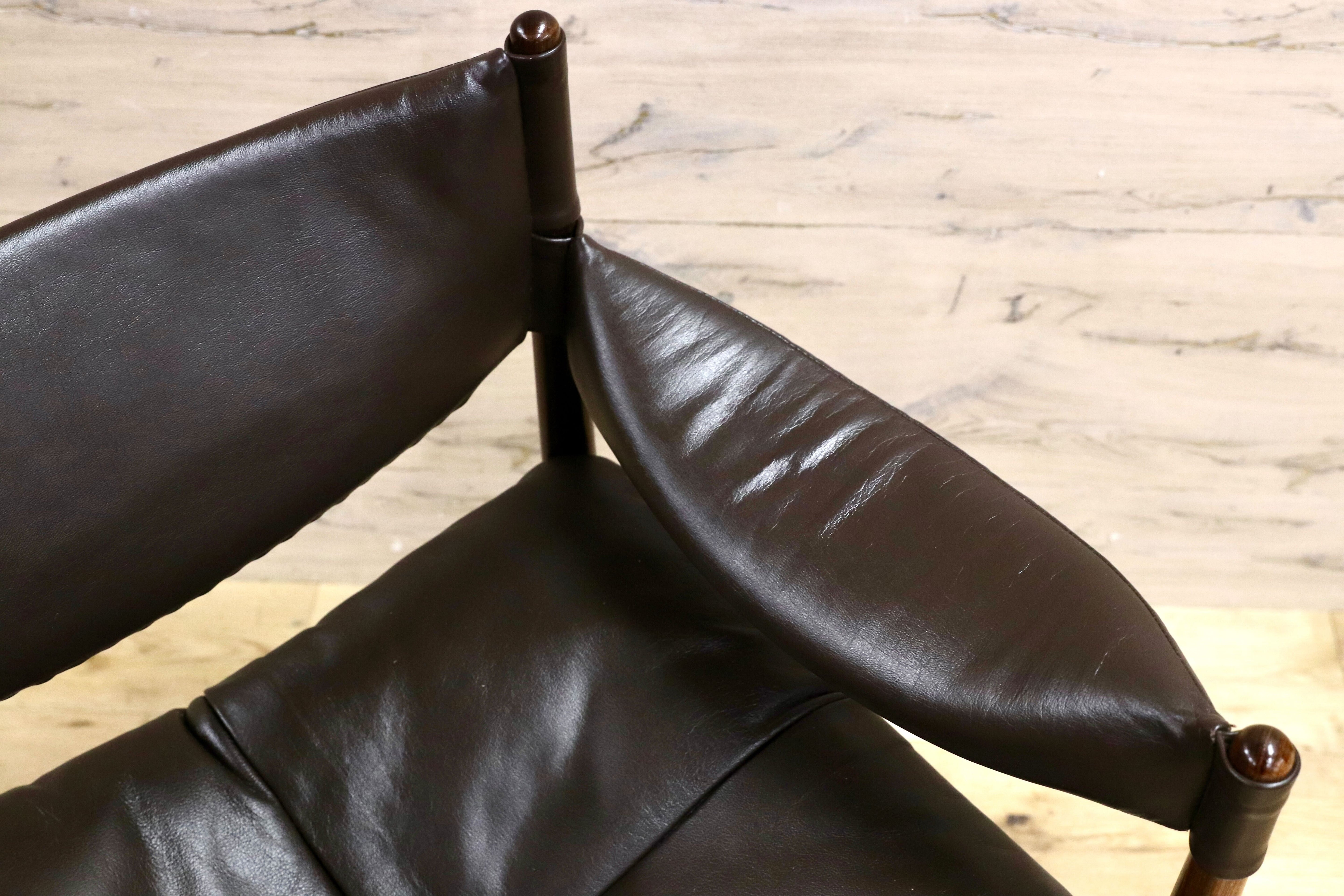 GMHK648○Modus / モデュス アームチェア ダイニングチェア 椅子 レザー ローズウッド クリスチャン・ヴェデル 北欧 名作 家具 稀少