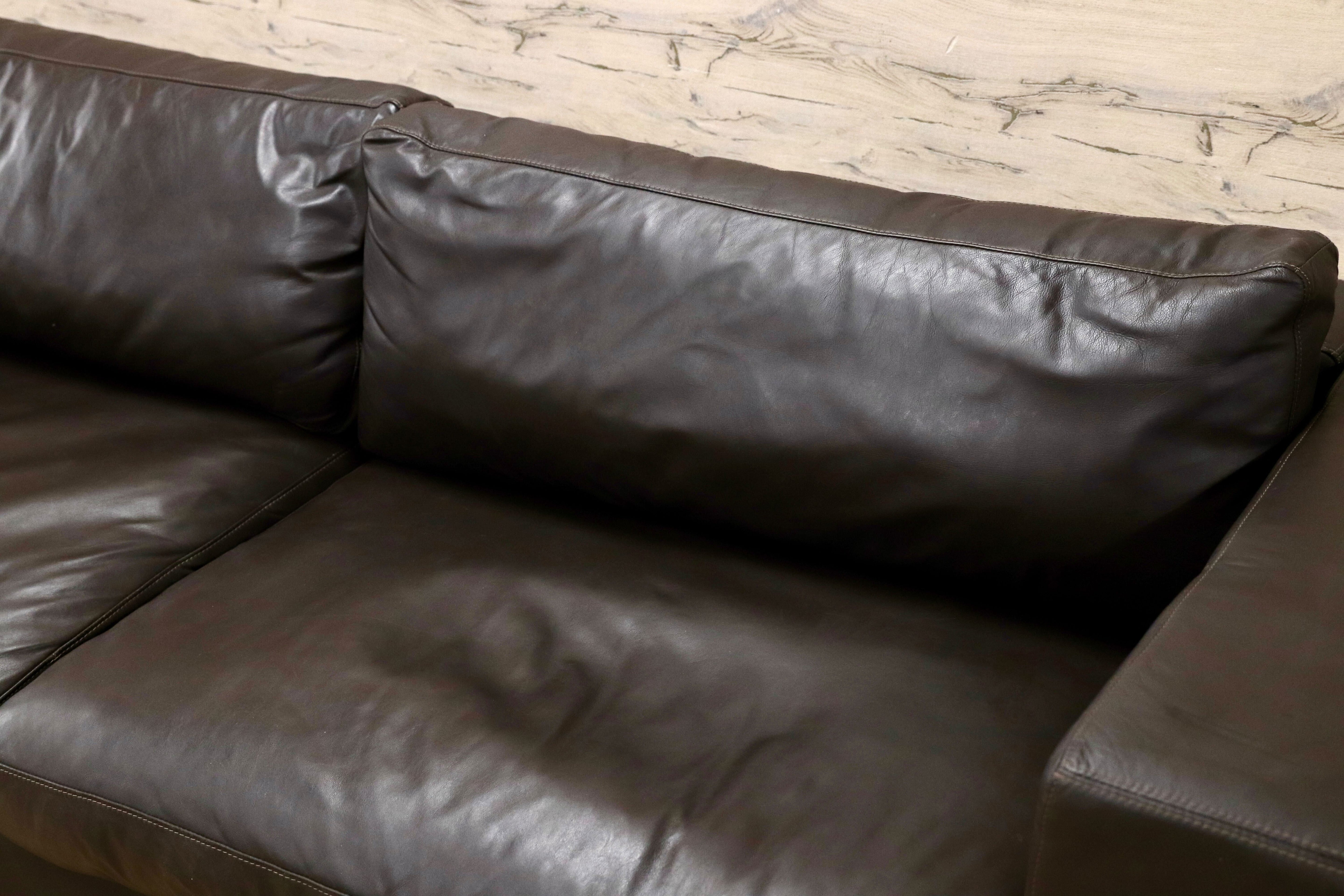 GMIH389B○BoConcept / ボーコンセプト I.D.V.2 3人掛けソファ トリプルソファ 本革 ダークブラウン 北欧 デンマーク 定価50万〜