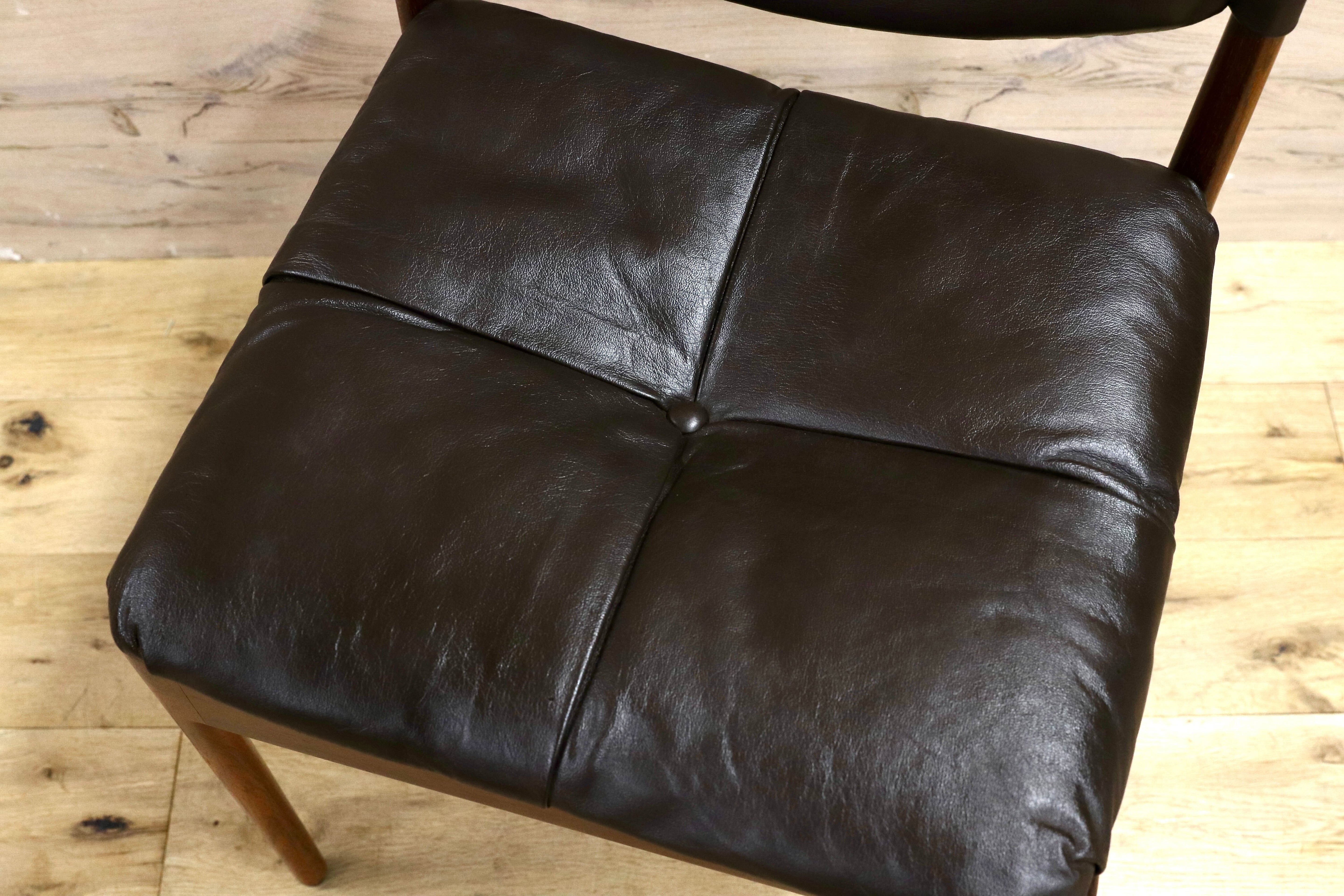 GMHK648B○Modus / モデュス アームレスチェア ダイニングチェア 椅子 レザー ローズウッド クリスチャン・ヴェデル 北欧 名作 家具 稀少