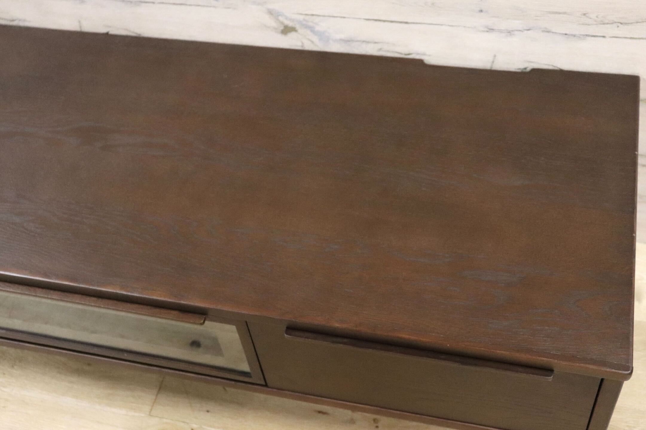 GMHN1○北欧スタイル オーク材 TVボード AVボード ローボード テレビ台 リビングボード 収納家具 ダークブラウン モダン