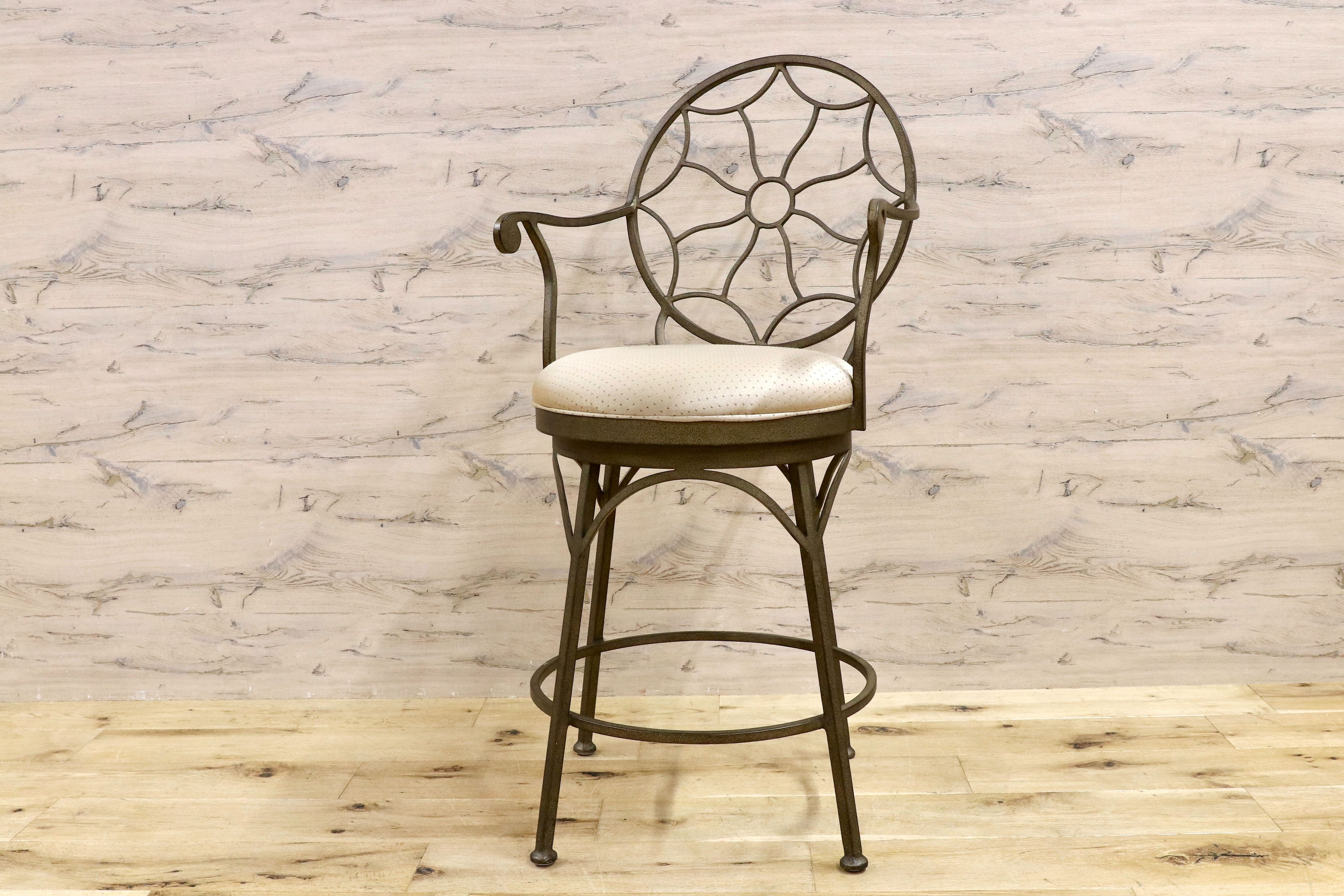 GMHO16B○DREXEL HERITAGE / ドレクセルヘリテイジ 特注 カウンターチェア アイアンチェア ハイチェア 回転チェア インダストリアル 希少