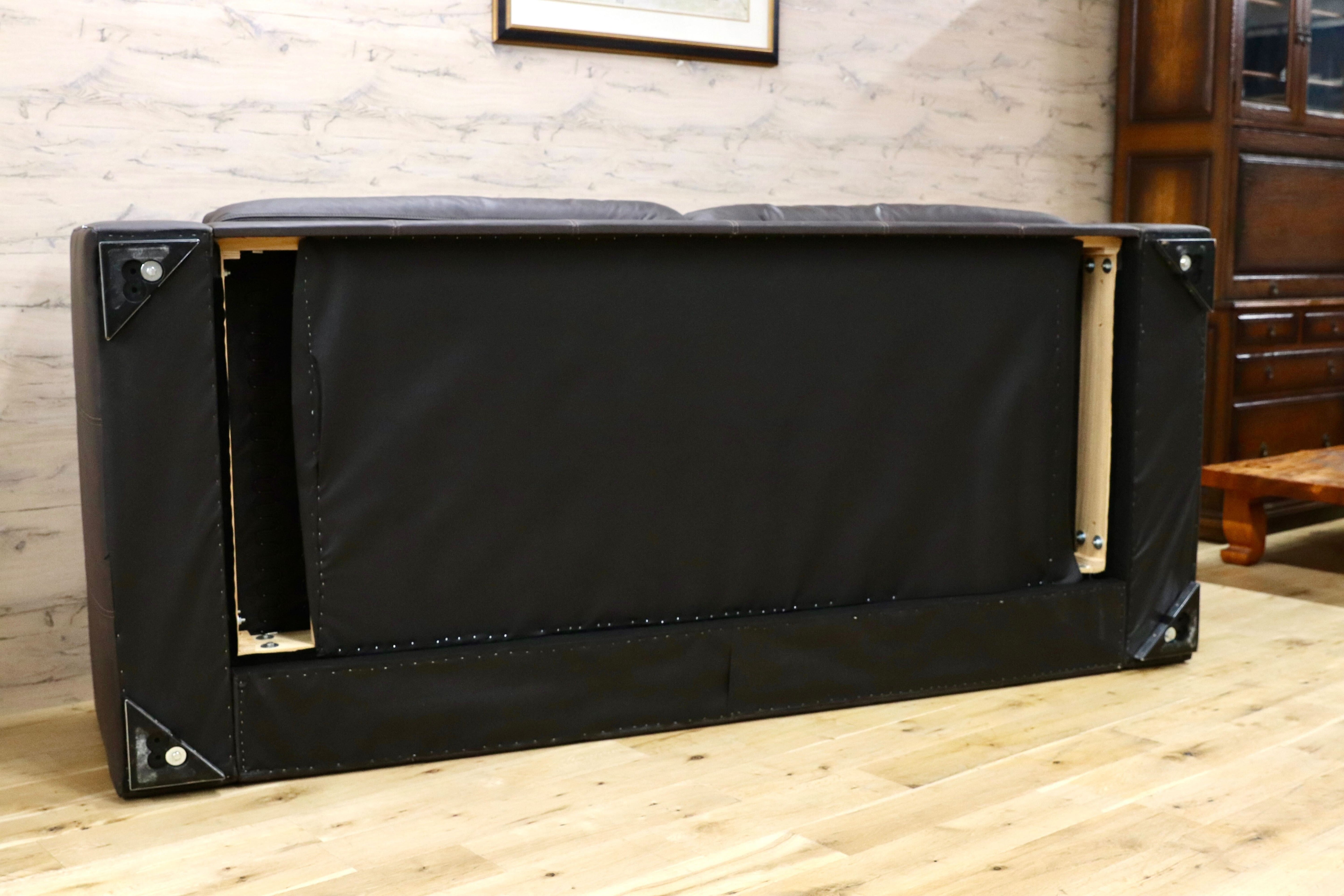 GMIH389B○BoConcept / ボーコンセプト I.D.V.2 3人掛けソファ トリプルソファ 本革 ダークブラウン 北欧 デンマーク 定価50万〜